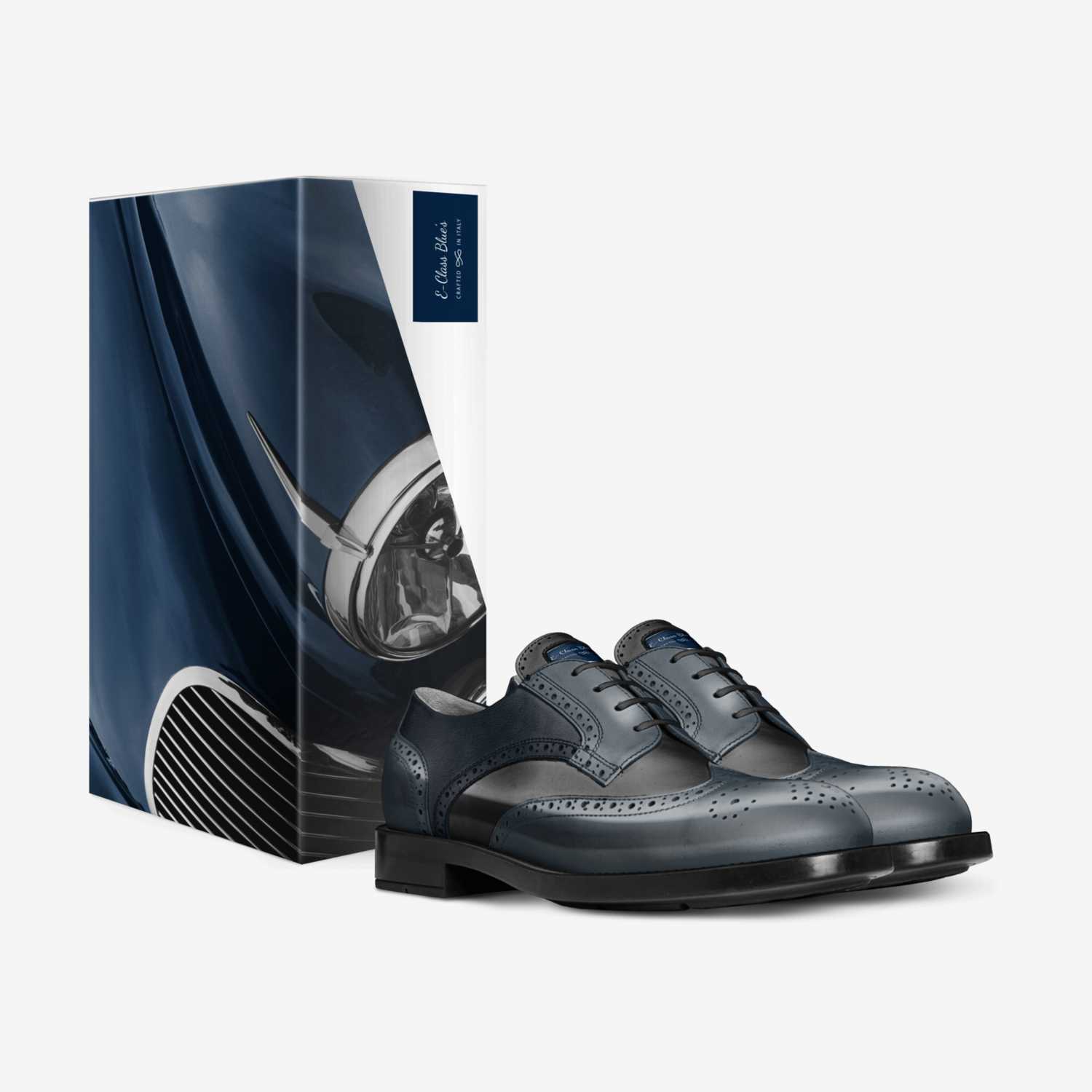E-Class Blue's  custom made in Italy shoes by Zeanetta Bradley | Box view