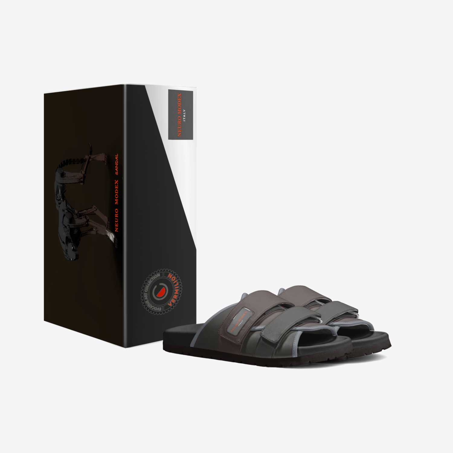 NEURO MODEX SANDAL custom made in Italy shoes by Vermilion Evocative Art Collection | Box view