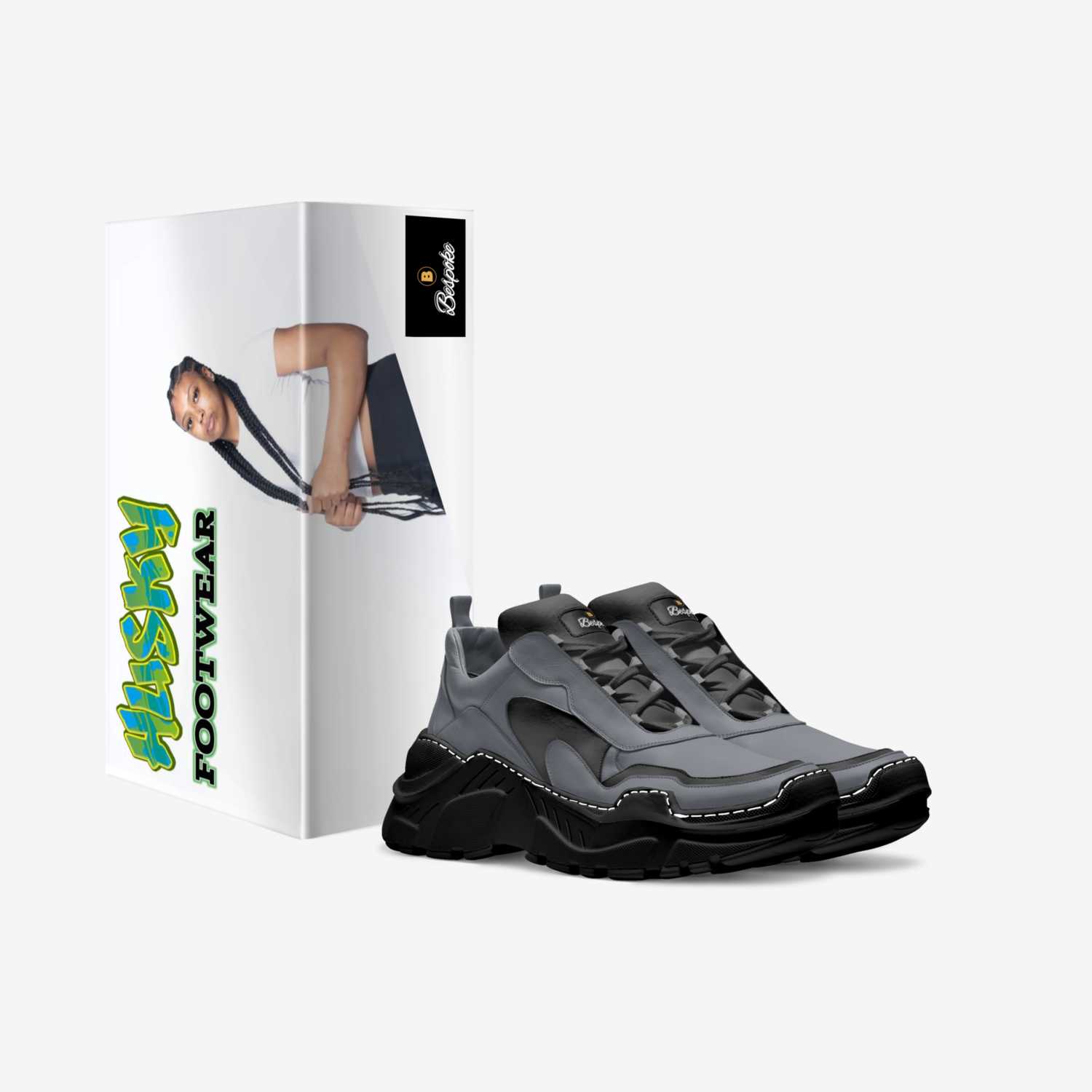 Kougar Gray & Blak custom made in Italy shoes by Wallace Davis | Box view