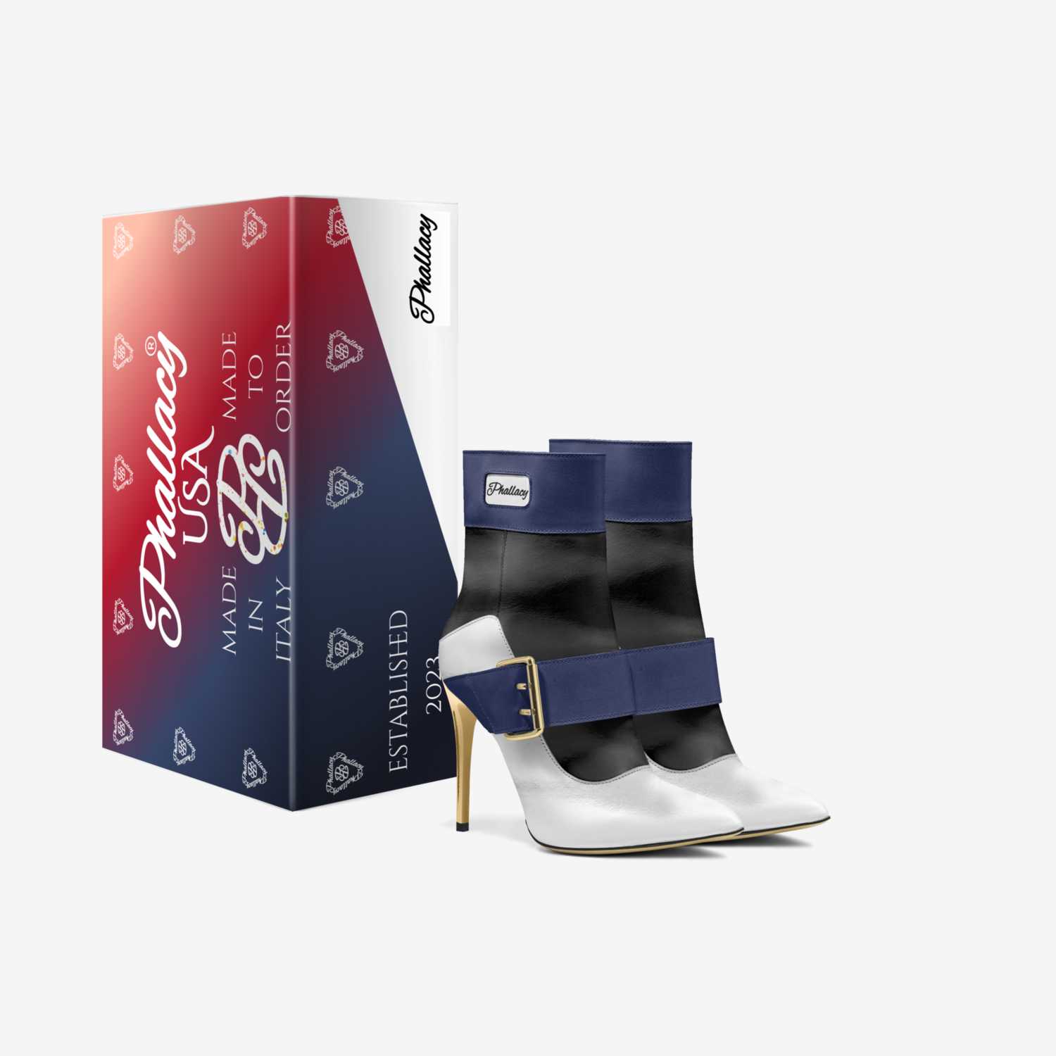 Phallacy BWB 2s custom made in Italy shoes by Marcus Davis Jr | Box view