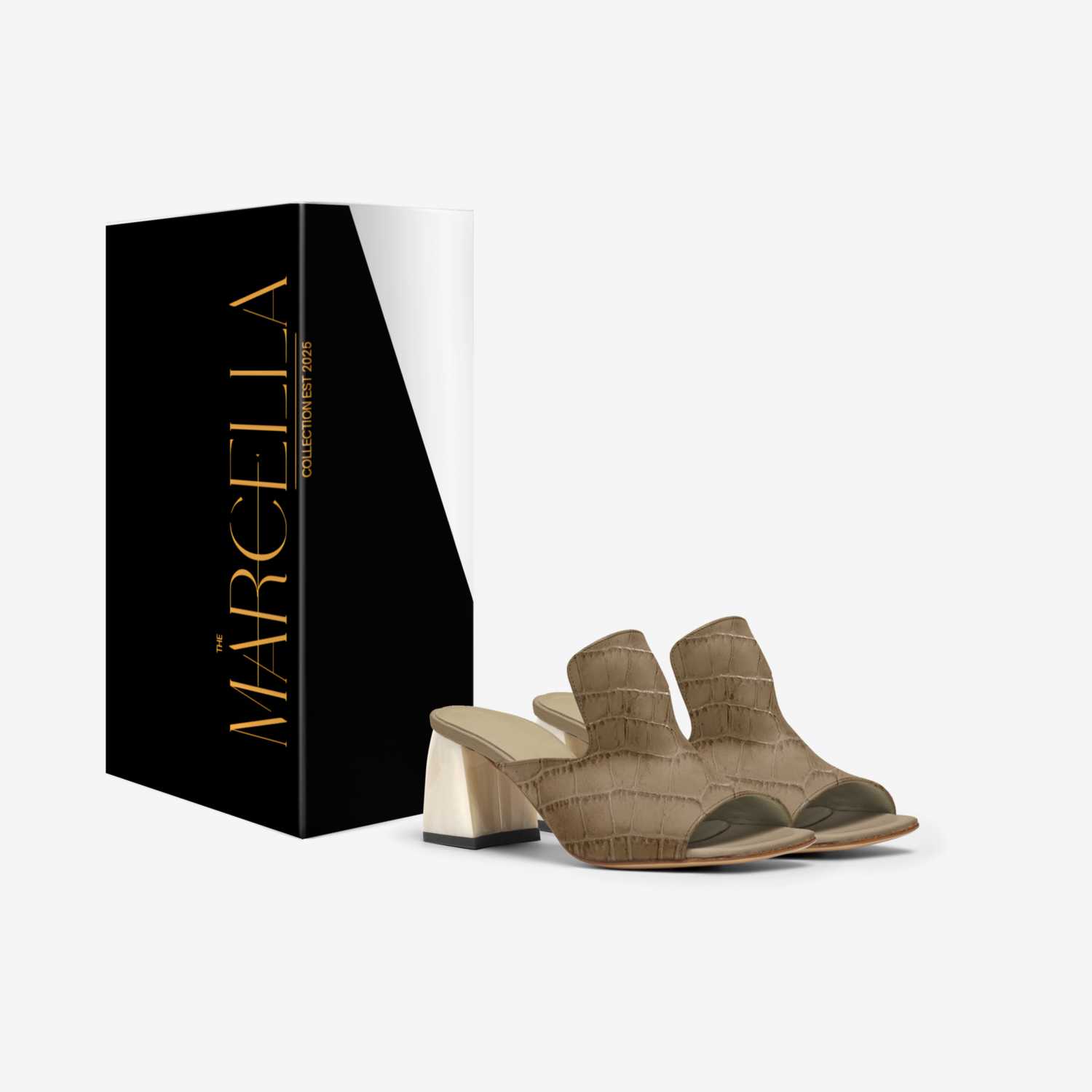 Honey Croc custom made in Italy shoes by Tasha Moss | Box view
