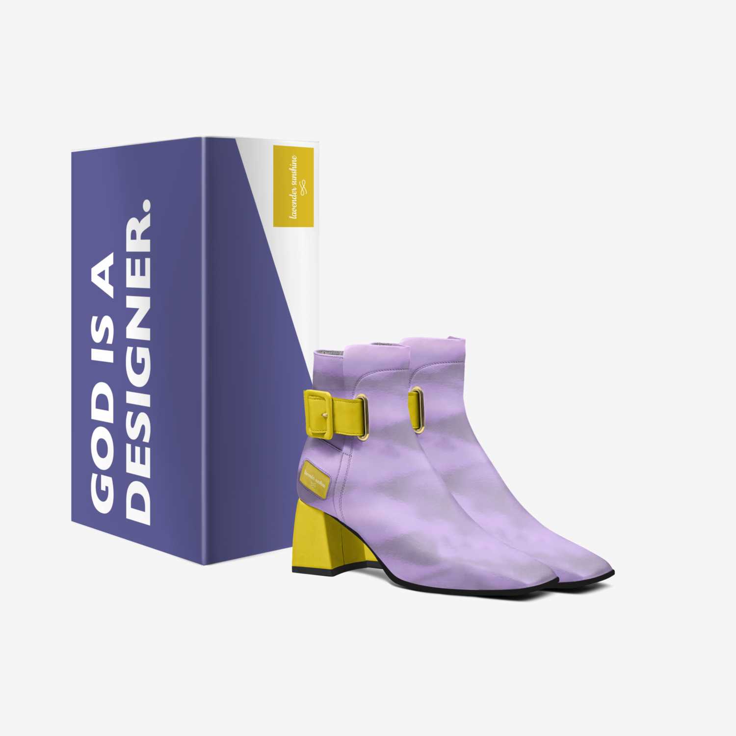 lavender sunshine custom made in Italy shoes by Cynthia Ruth Bolender | Box view