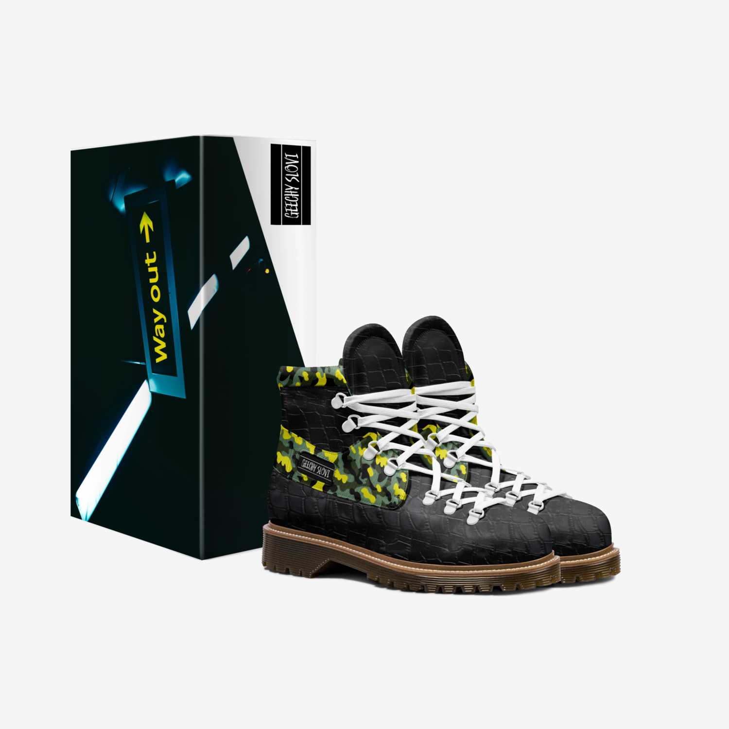 GS CROC/CAMO BT custom made in Italy shoes by Lucas Sosic | Box view