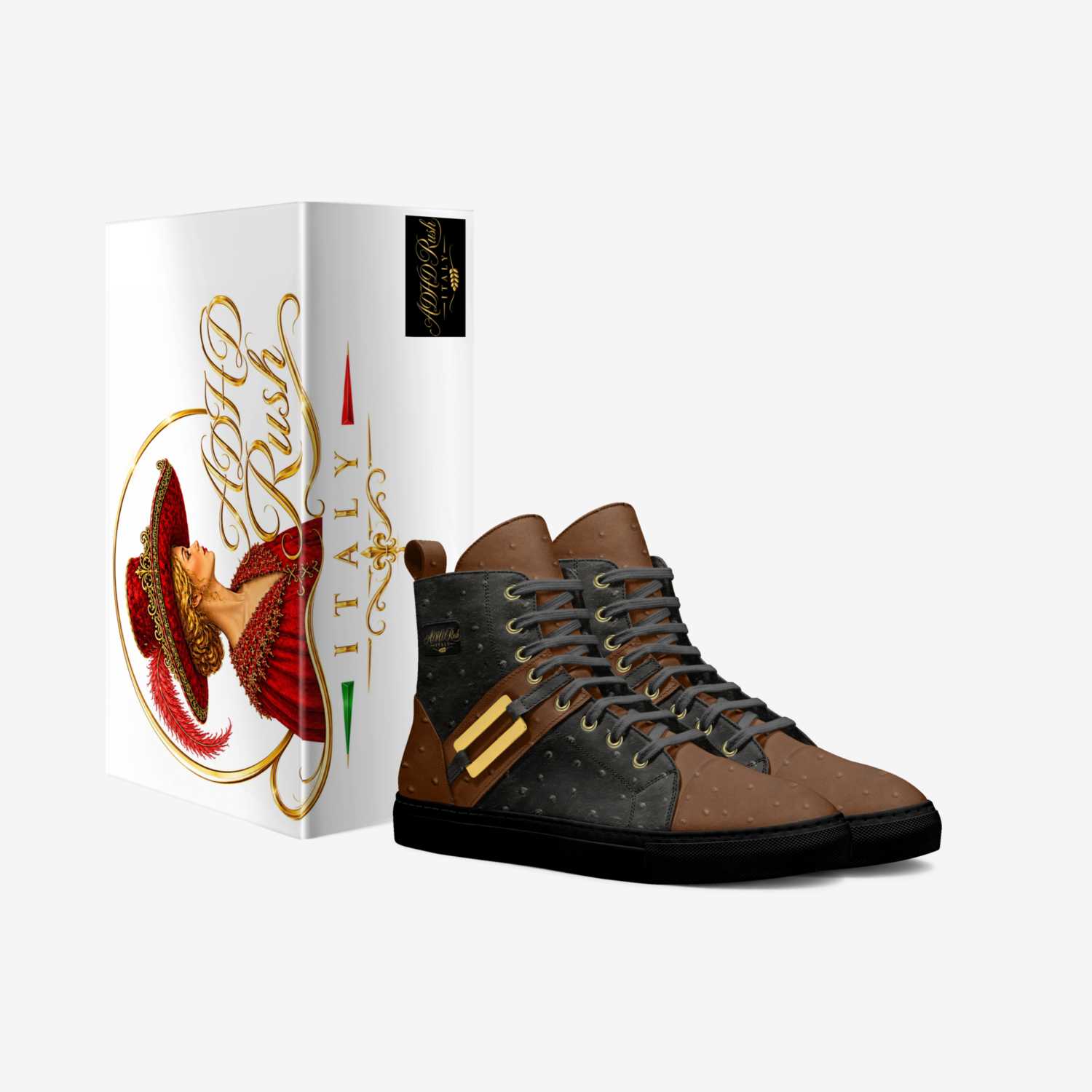 Lady in red  custom made in Italy shoes by Reinaldo Palencia | Box view