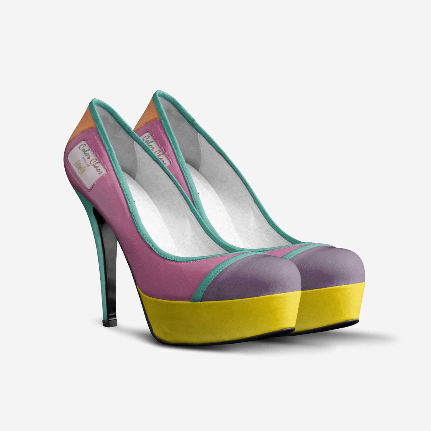 Color Chaos custom made in Italy shoes by Christy Leigh | Double view