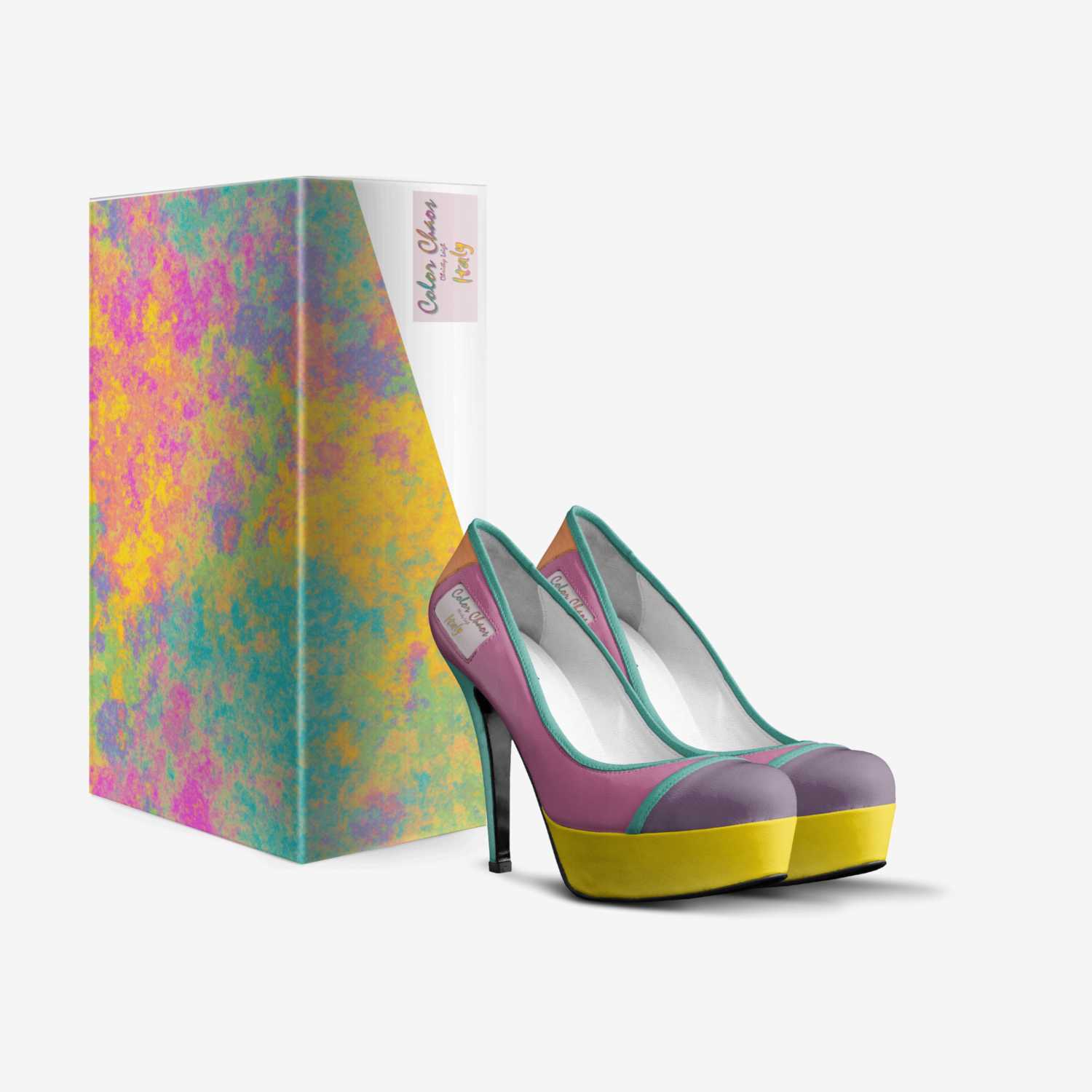 Color Chaos custom made in Italy shoes by Christy Leigh | Box view