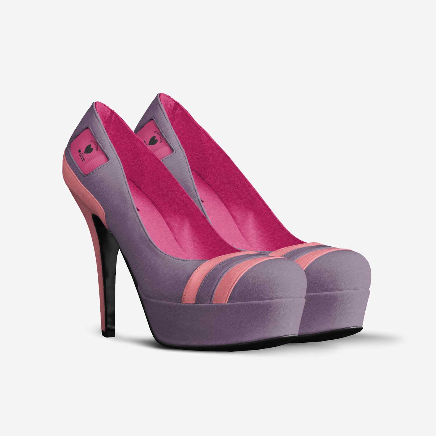 ❤ Purple Striped custom made in Italy shoes by Claudia D | Double view