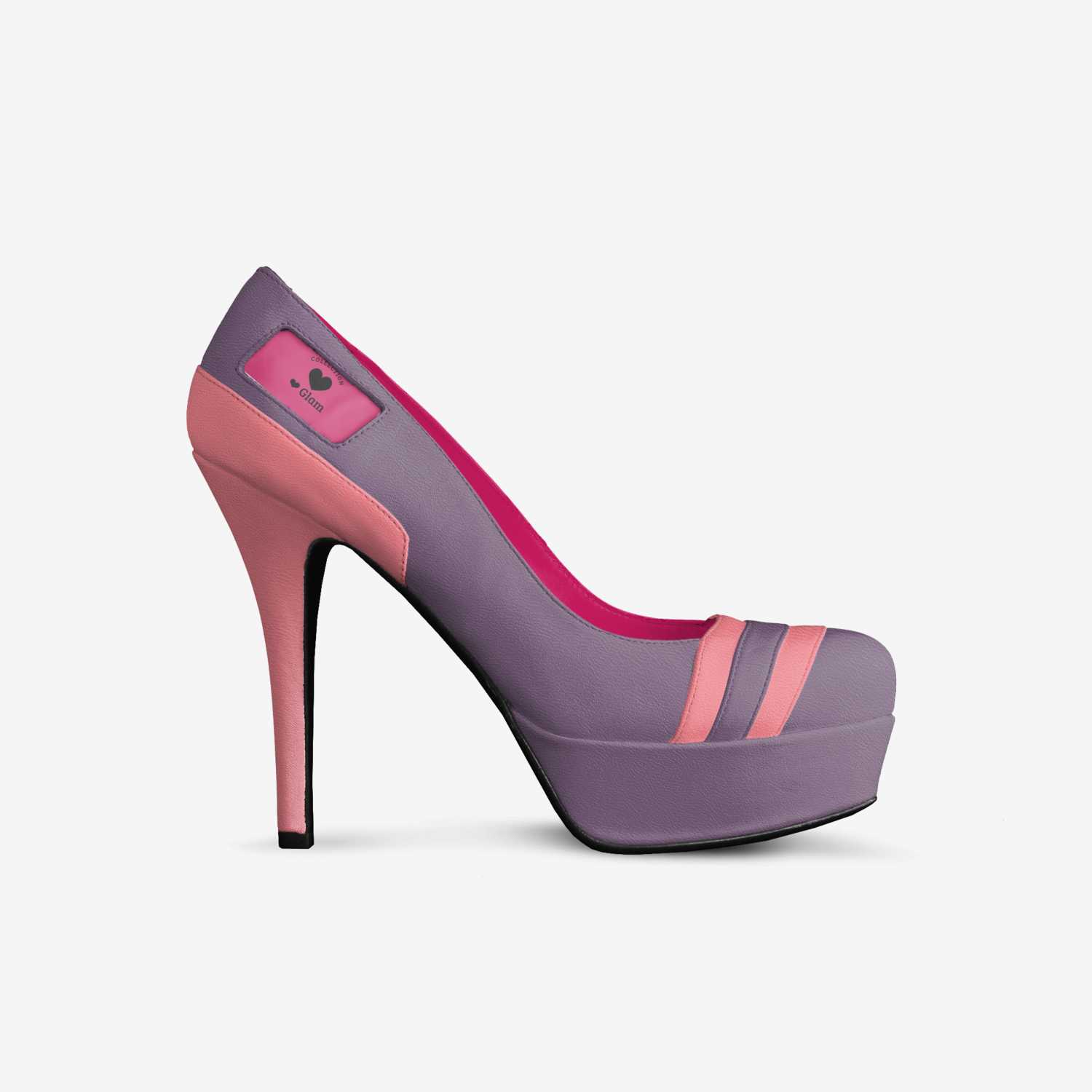 ❤ Purple Striped custom made in Italy shoes by Claudia D | Side view