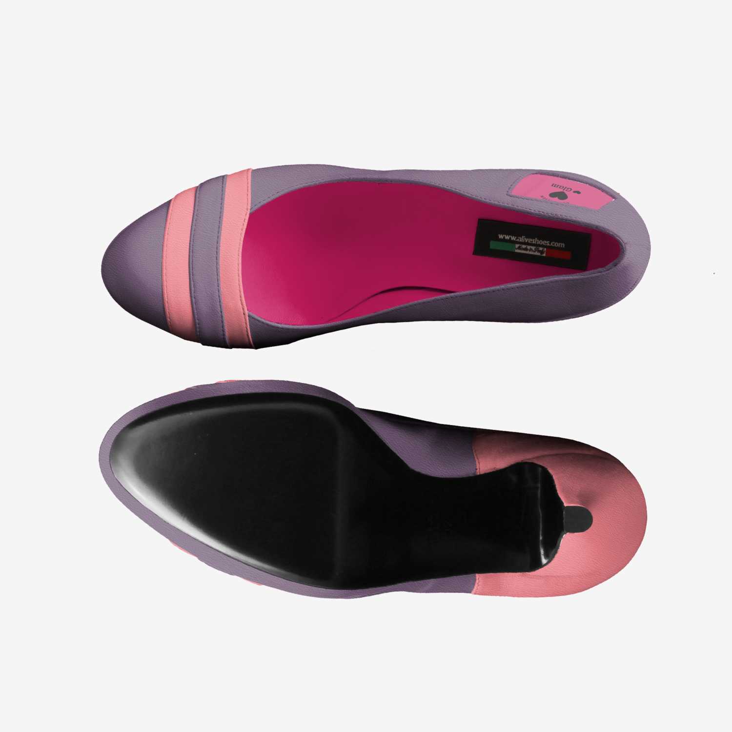 ❤ Purple Striped custom made in Italy shoes by Claudia D | Top view