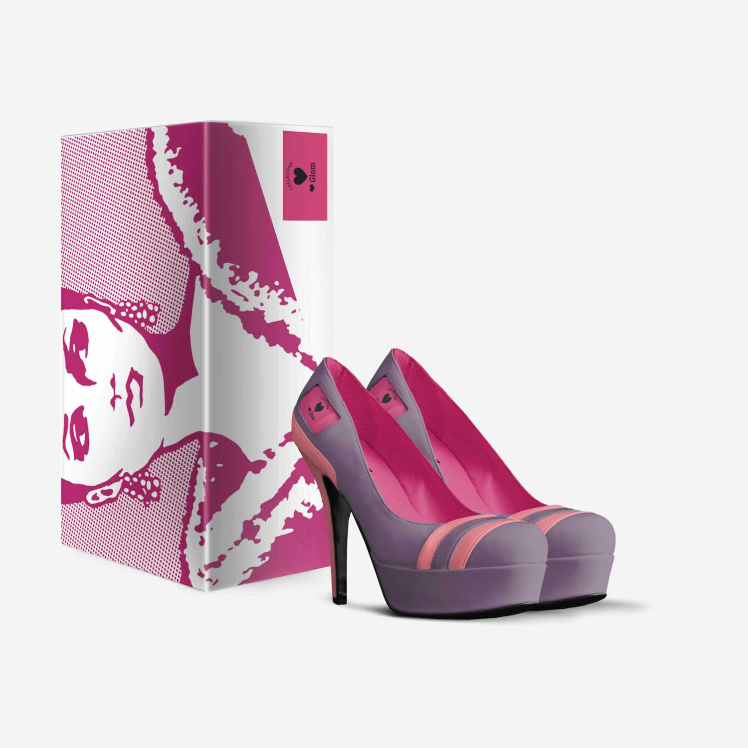 ❤ Purple Striped custom made in Italy shoes by Claudia D | Box view