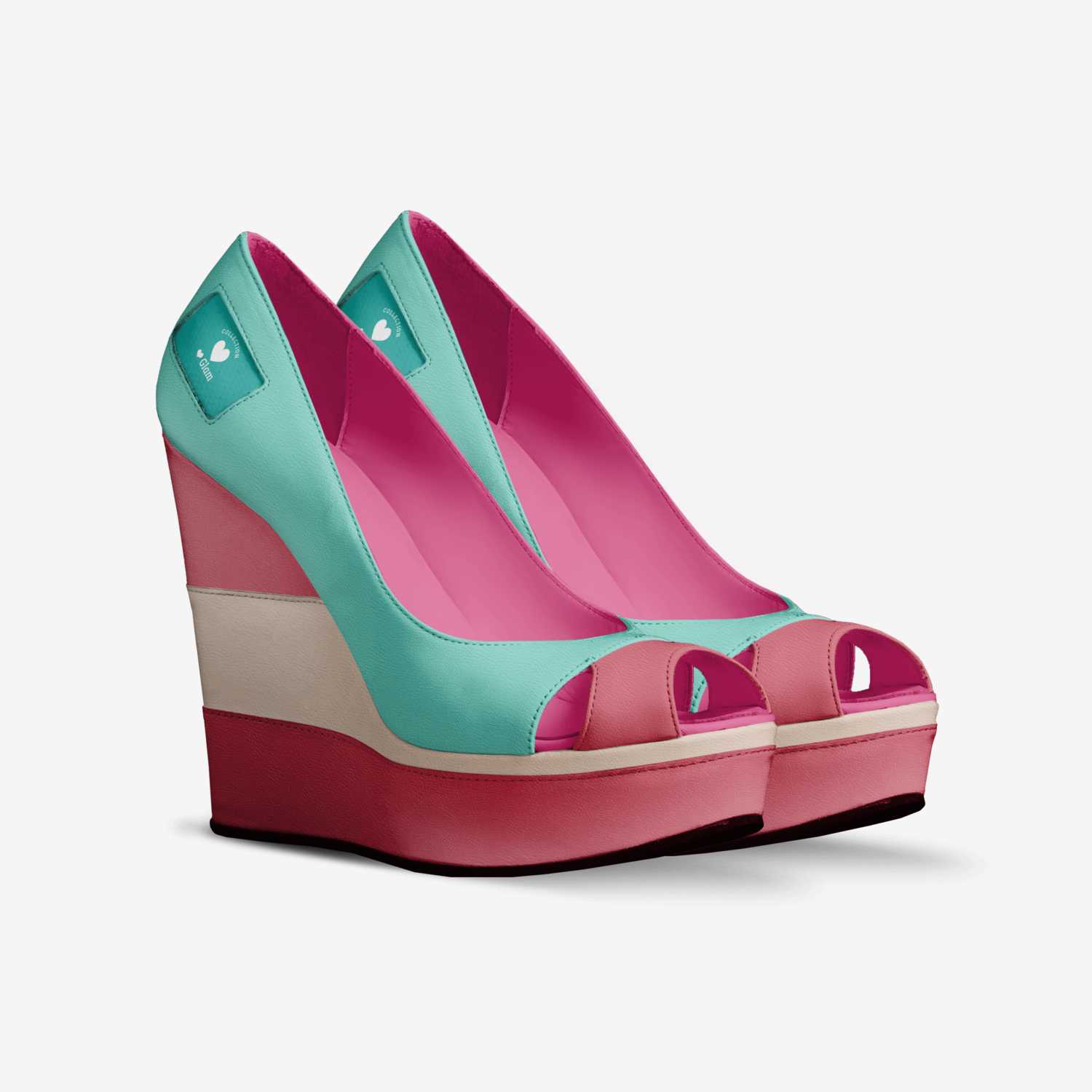 ❤ Opentoe Aquatic custom made in Italy shoes by Claudia D | Double view