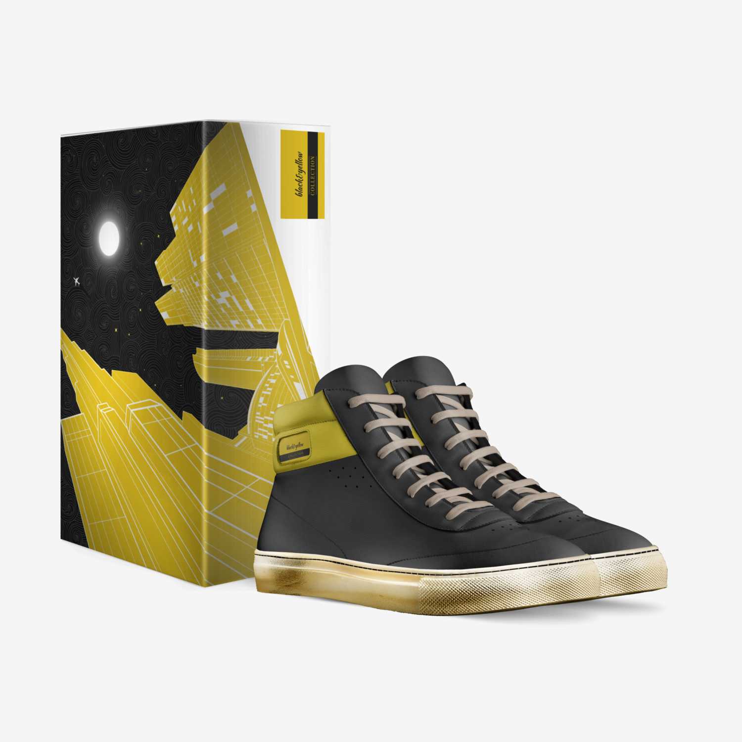 black&yellow custom made in Italy shoes by Giovannio | Box view