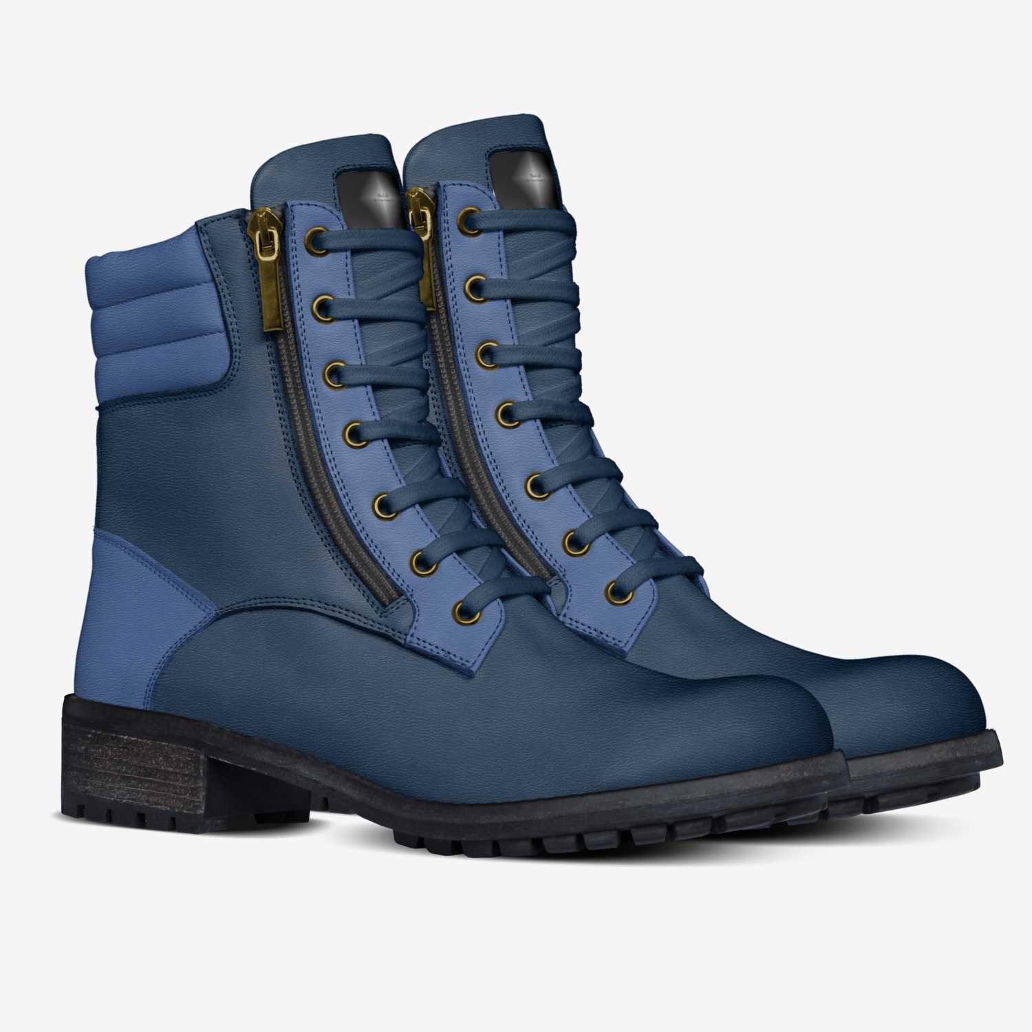 Blue Military custom made in Italy shoes by Mud-di: Miss Unique Designer Is | Double view