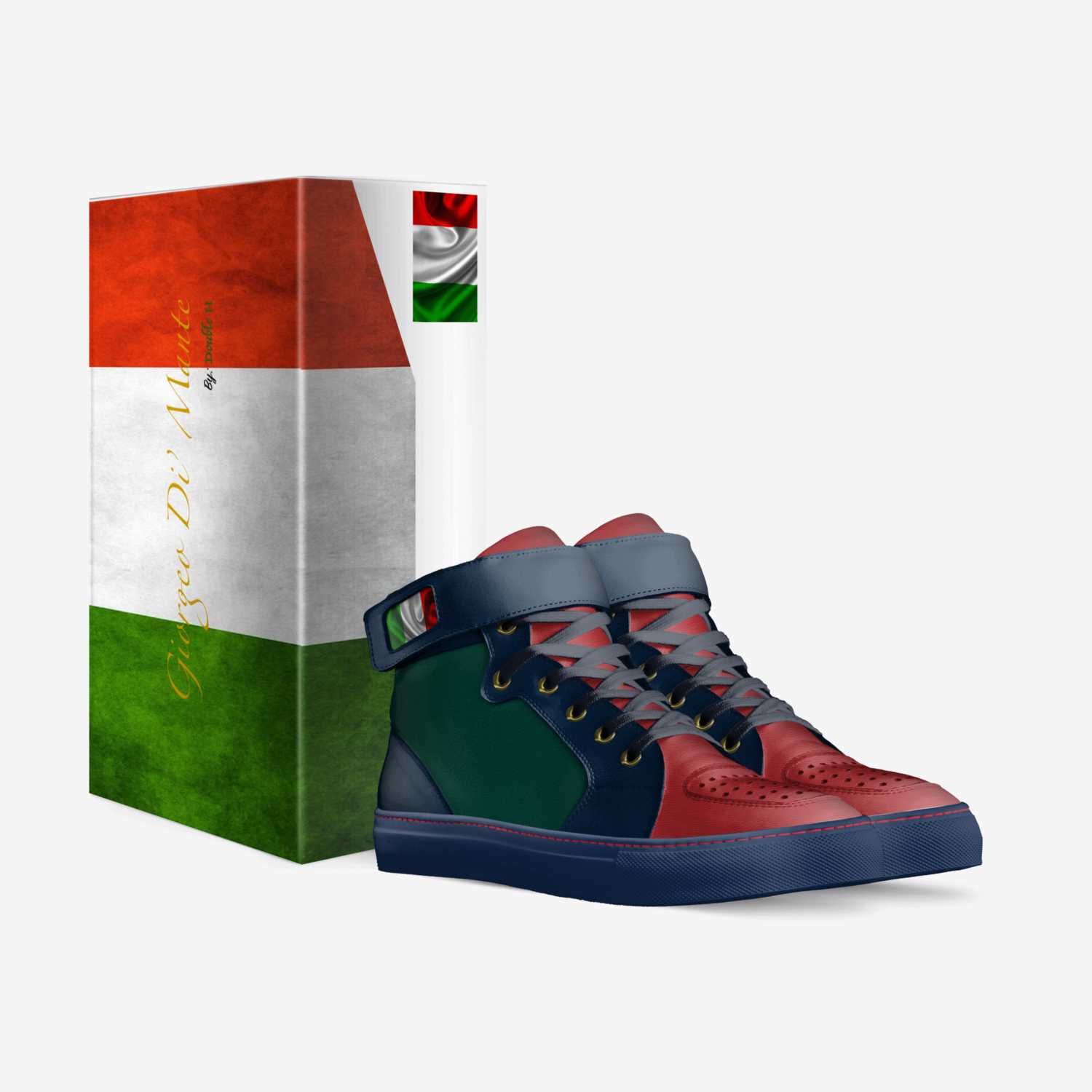 Olympics custom made in Italy shoes by Giorgeo Di'Mante Property Of Heavy Hitta Clothing Co. | Box view