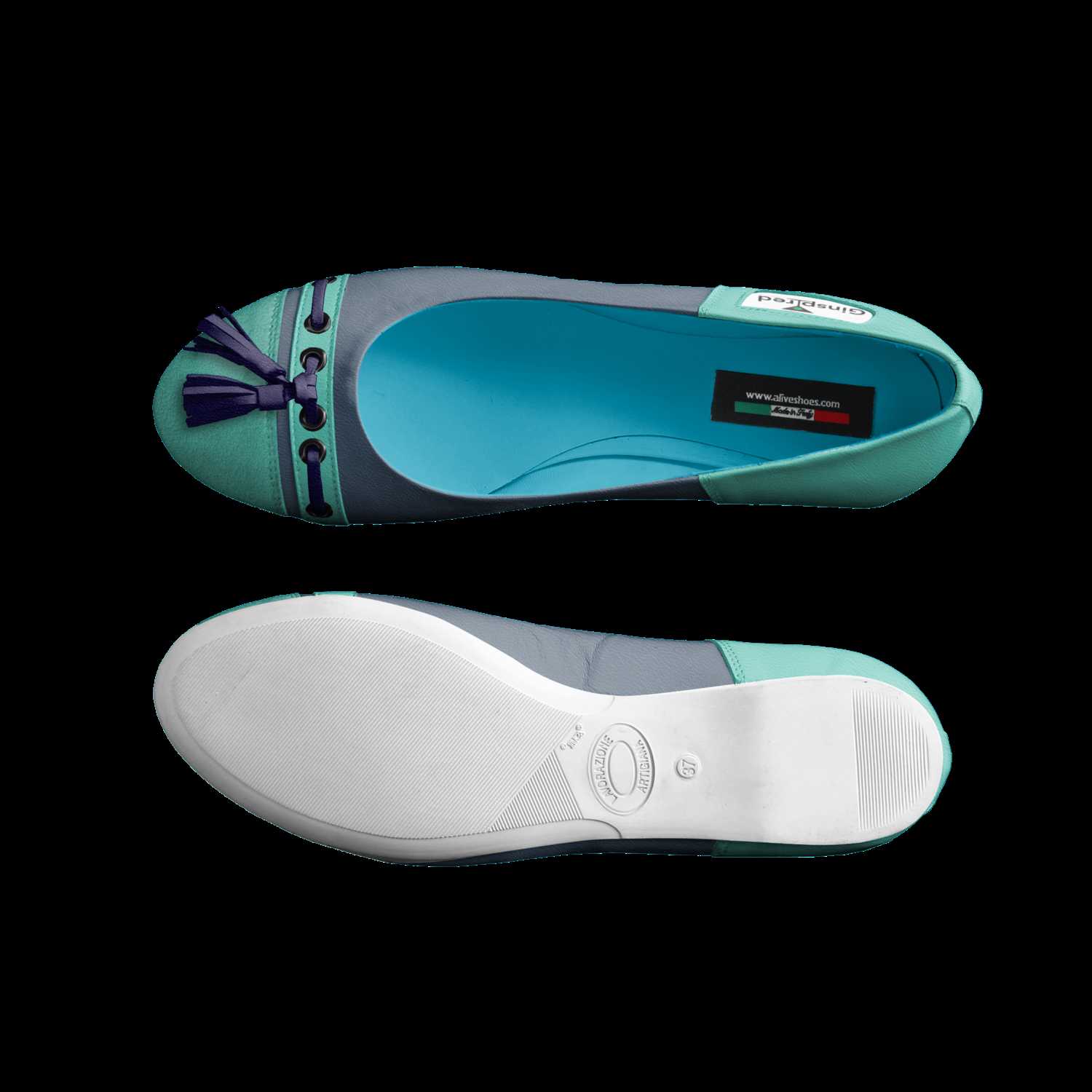 Turquoise bottom flats store