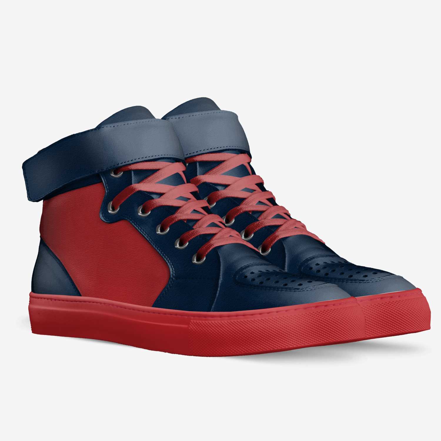 Red & Blue  custom made in Italy shoes by Italian Shoewear | Double view