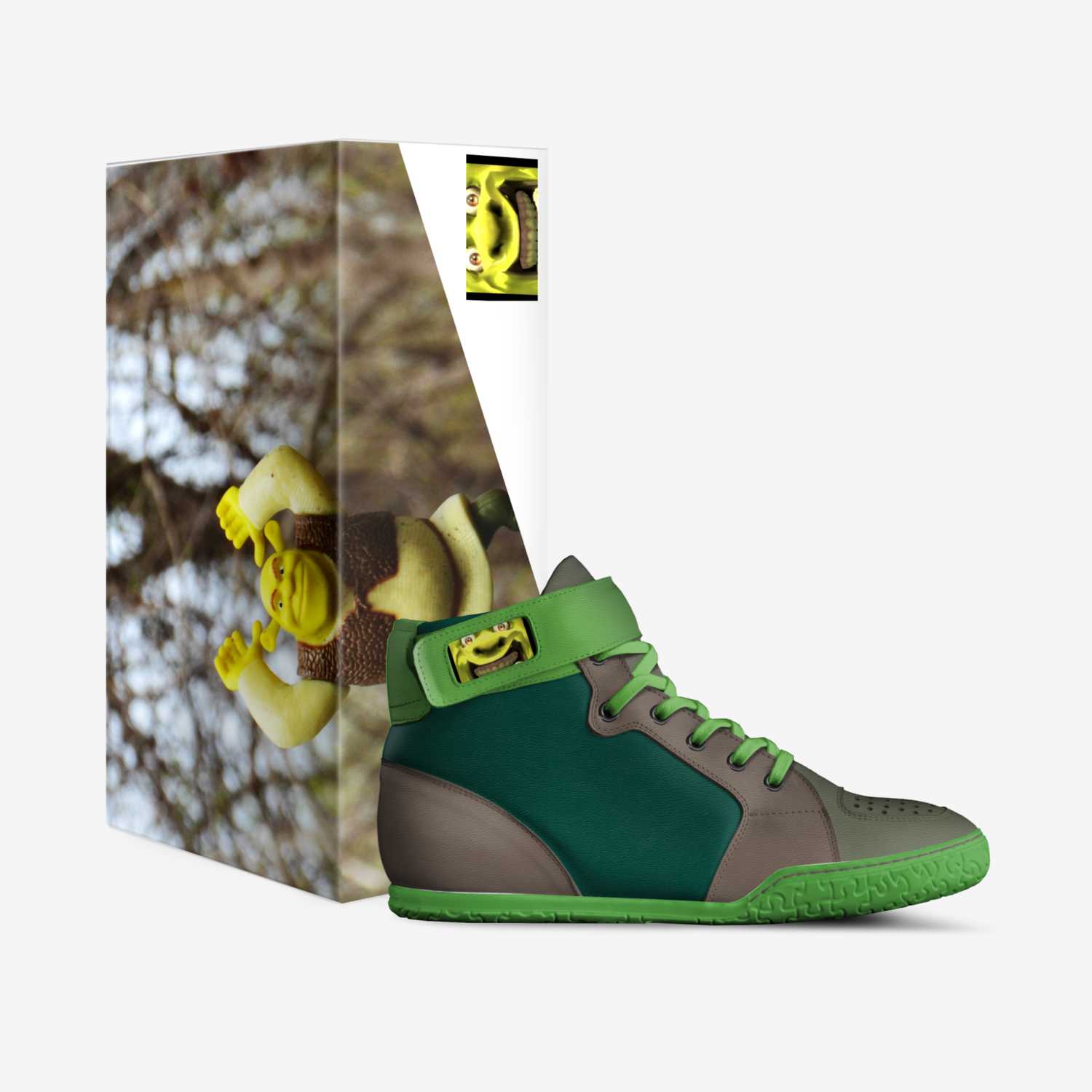 Shrektacular custom made in Italy shoes by Shrek Ghandi | Box view