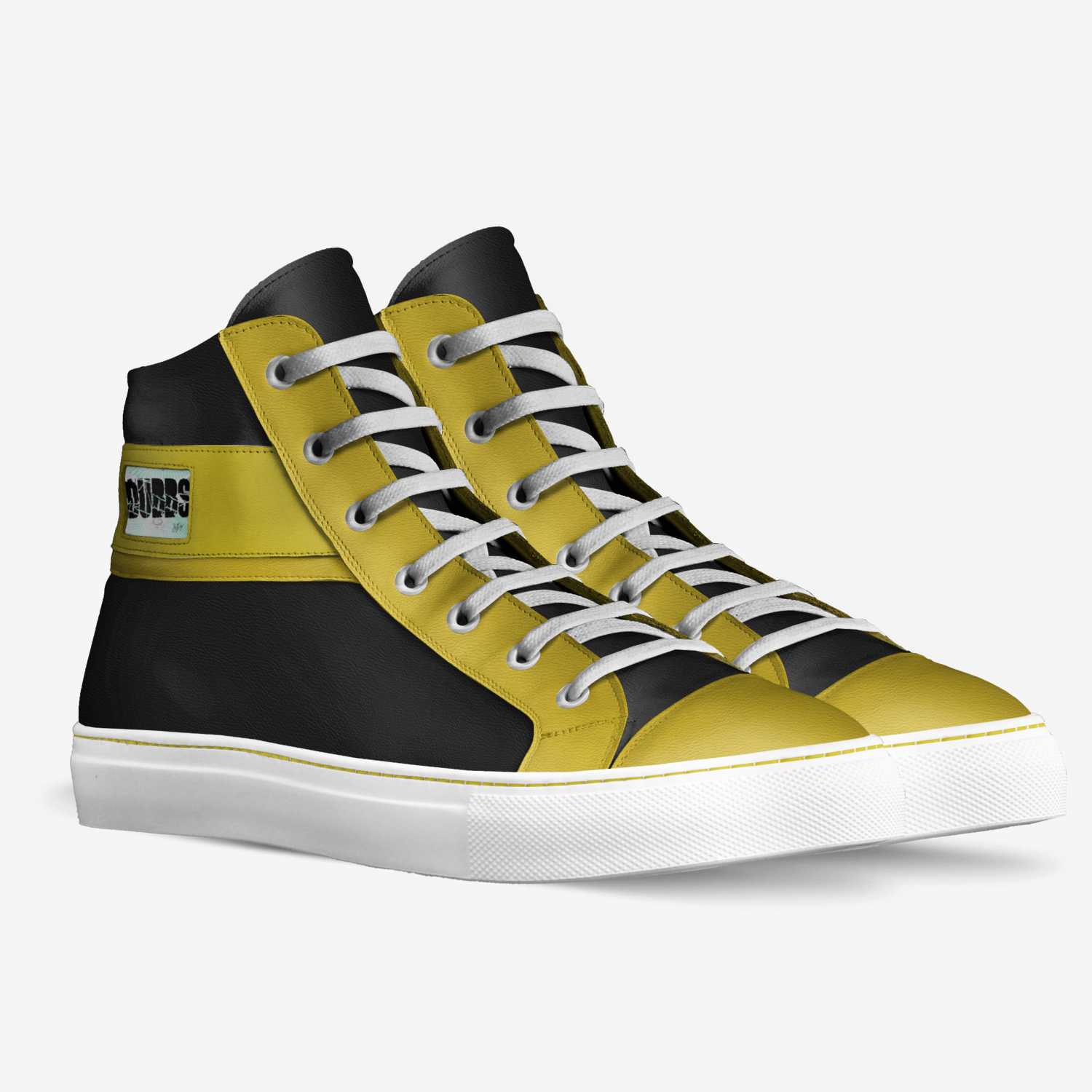 Black And Yellows custom made in Italy shoes by Itz Prof | Double view