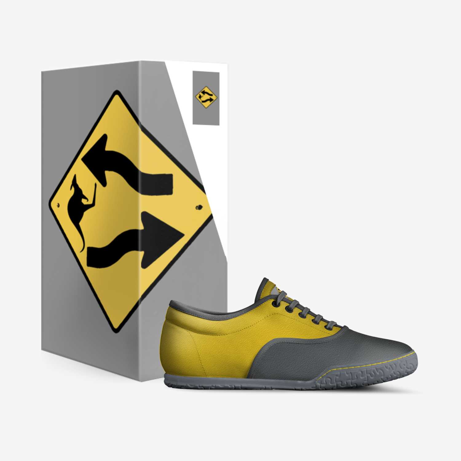 Funny Kangaroo Sign custom made in Italy shoes by Denis Marsili | Box view