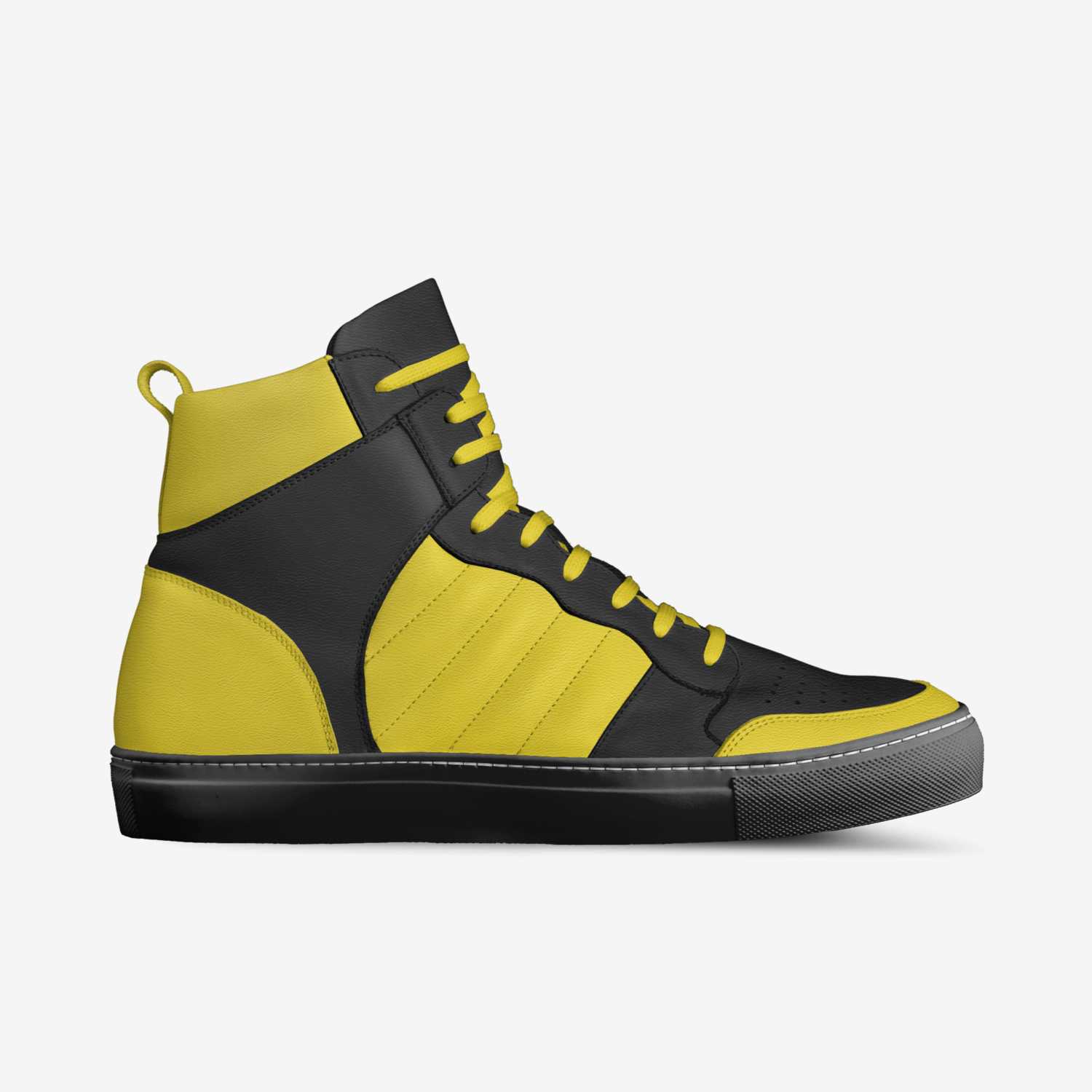 black and yellow custom made in Italy shoes by Ethan Parker | Side view