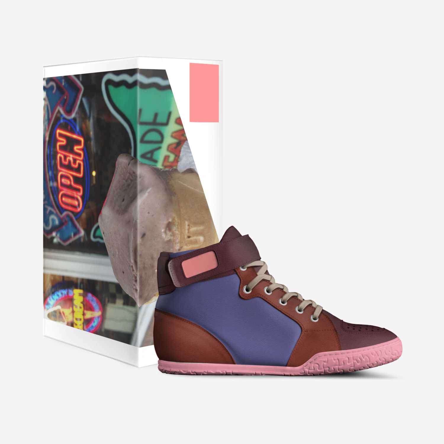 dirtyICEcreAM+ custom made in Italy shoes by Joel Asagba | Box view