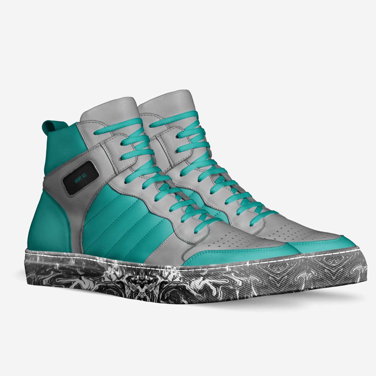 MINT 4s custom made in Italy shoes by Julissa Angel Torres | Double view