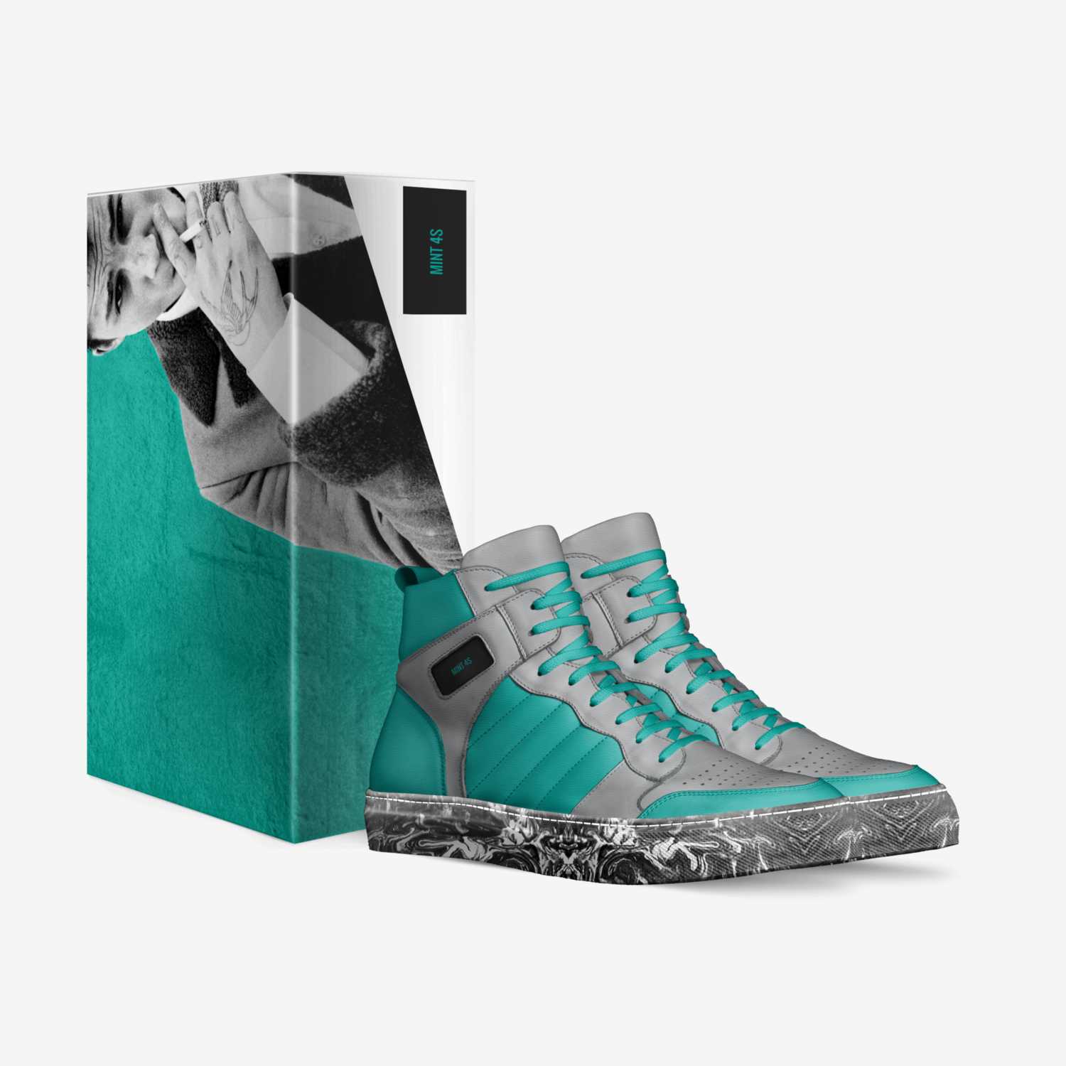 MINT 4s custom made in Italy shoes by Julissa Angel Torres | Box view