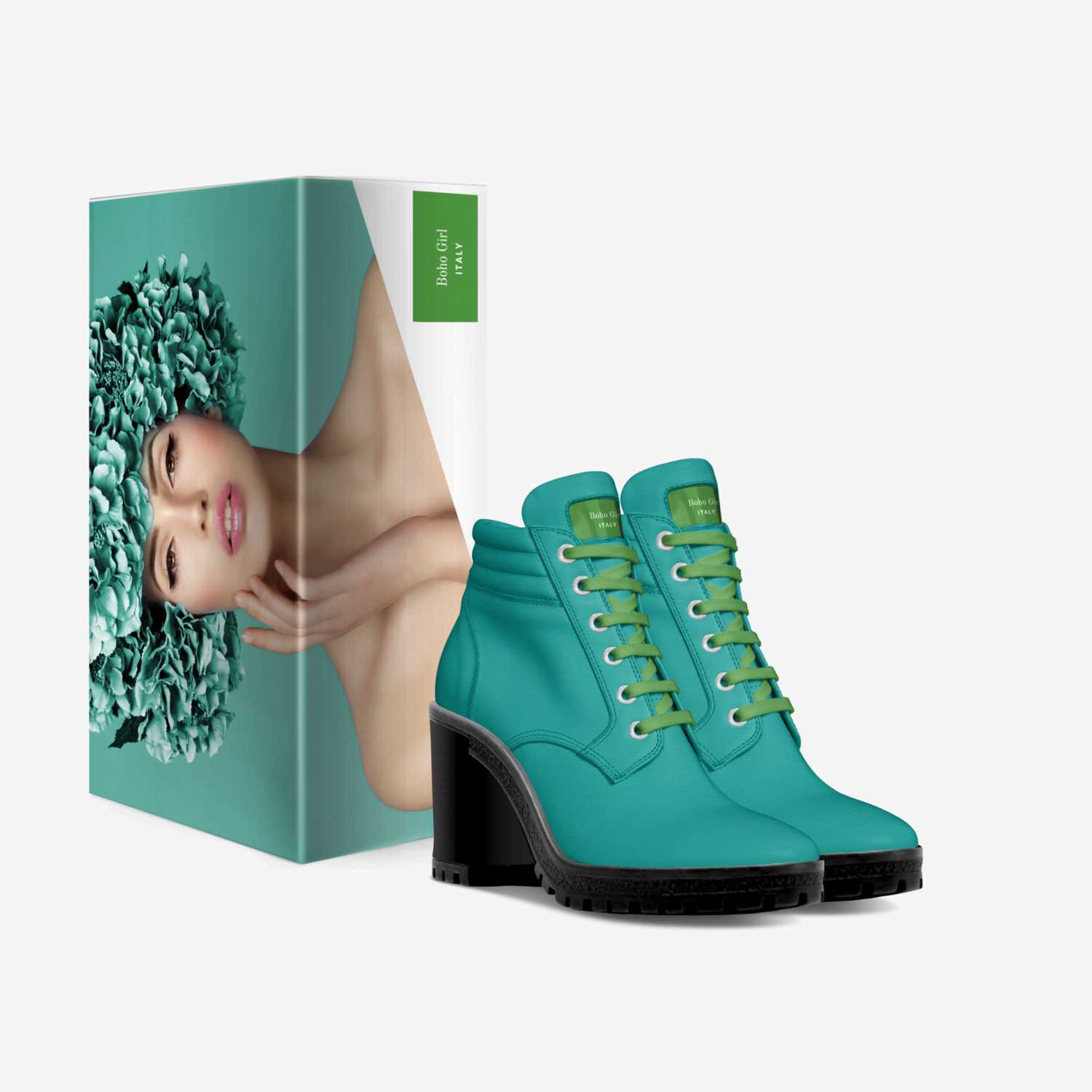 Boho Girl custom made in Italy shoes by Marijke Verkerk Design | Box view
