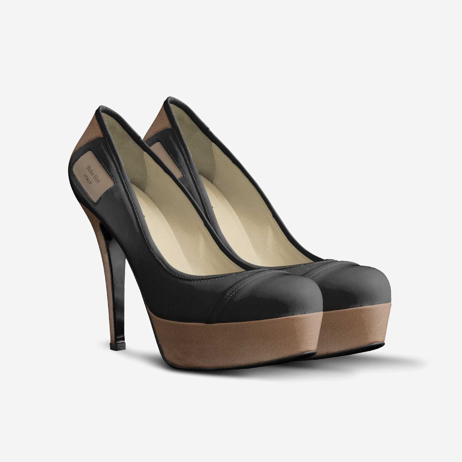 Boho Girl custom made in Italy shoes by Marijke Verkerk Design | Double view