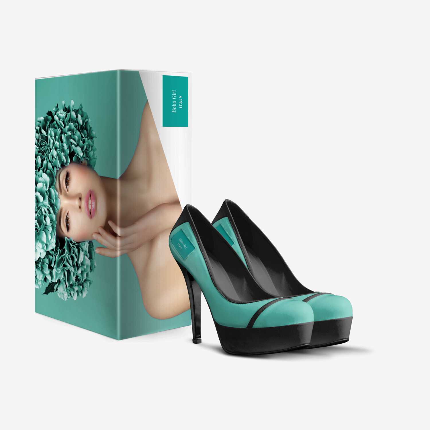Boho Girl custom made in Italy shoes by Marijke Verkerk Design | Box view