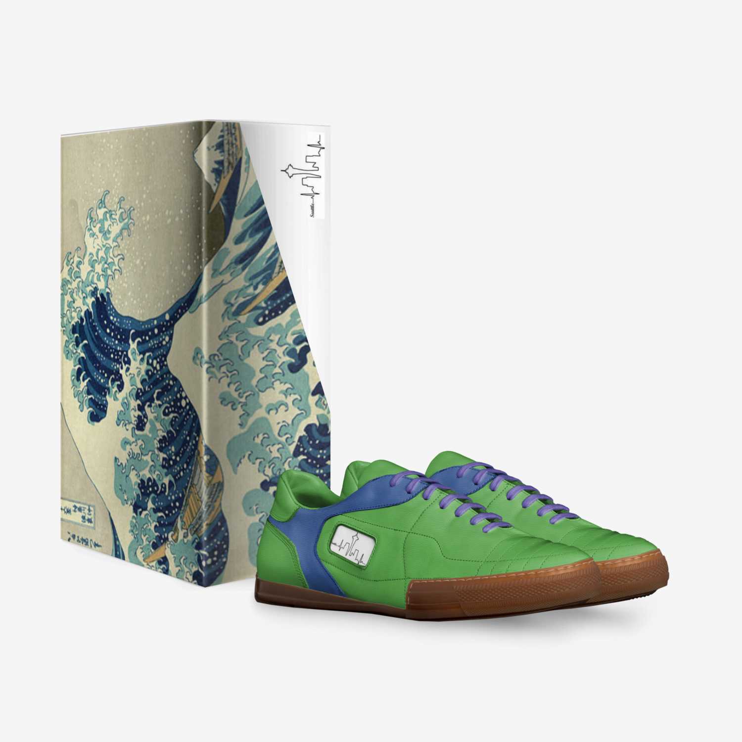Great wave custom made in Italy shoes by Jonathan Vasquez | Box view