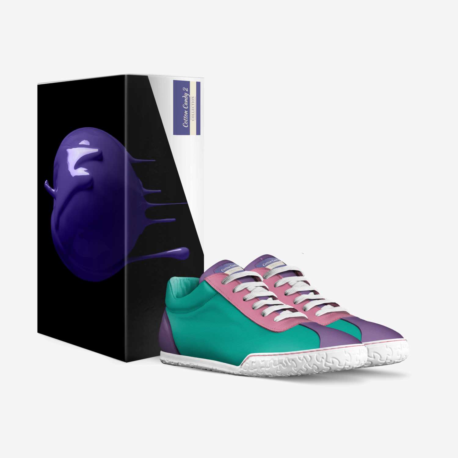 Cotton Candy 2 custom made in Italy shoes by Lamar Copeland | Box view