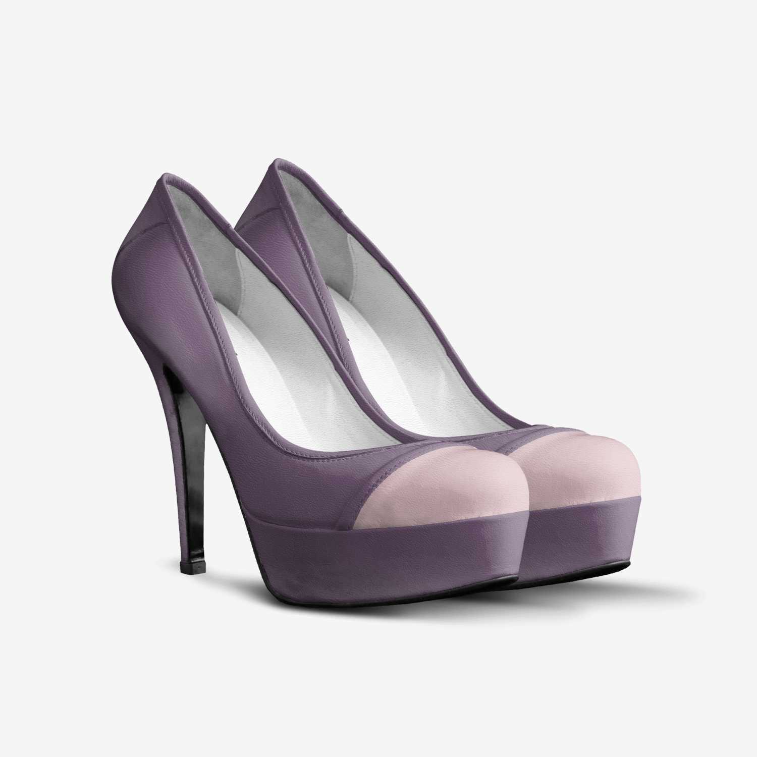 violet pump custom made in Italy shoes by Mona Elkateb | Double view