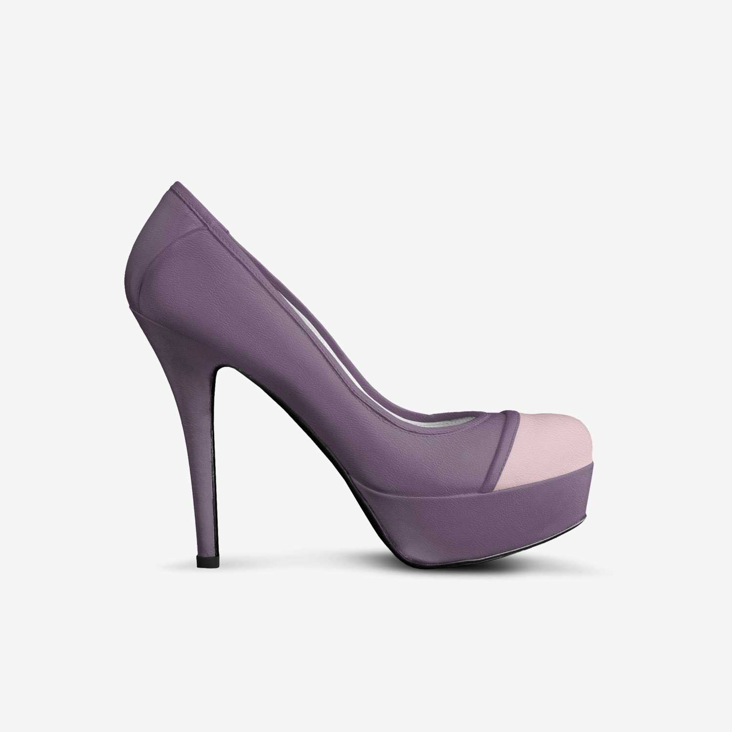 violet pump custom made in Italy shoes by Mona Elkateb | Side view