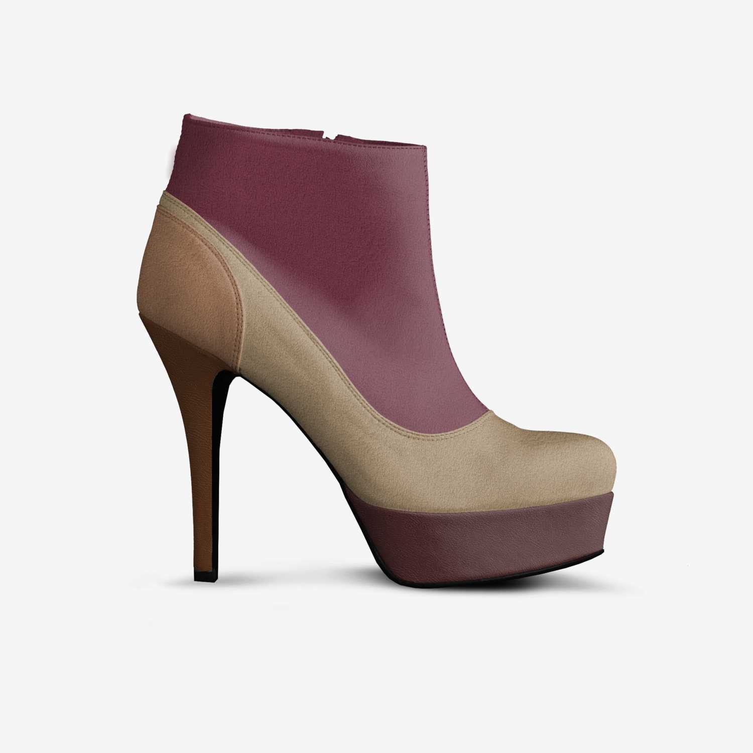 Wine custom made in Italy shoes by Sabrina Fleming | Side view