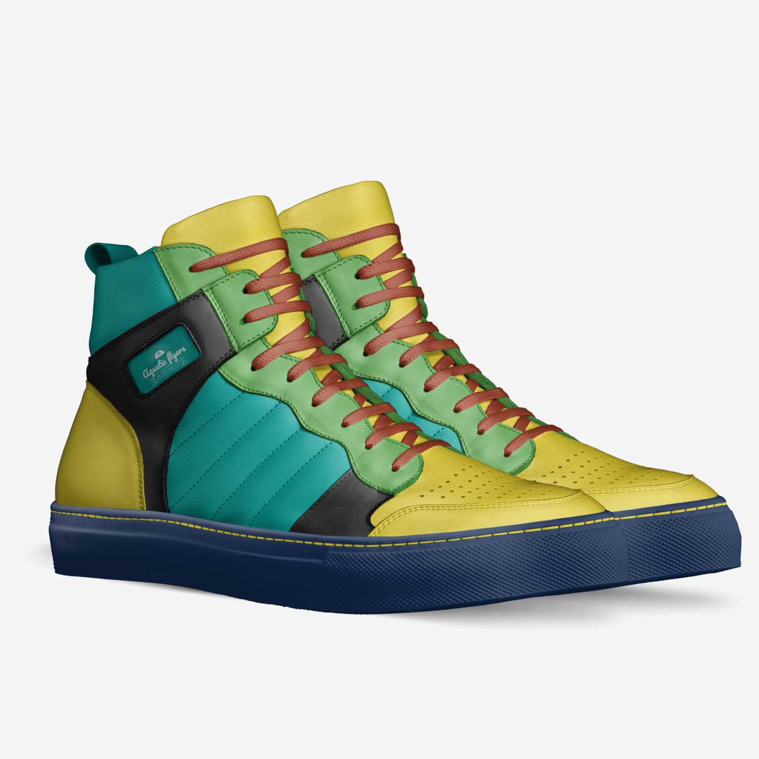 Aquatic flyers custom made in Italy shoes by Jaida Thompson | Double view