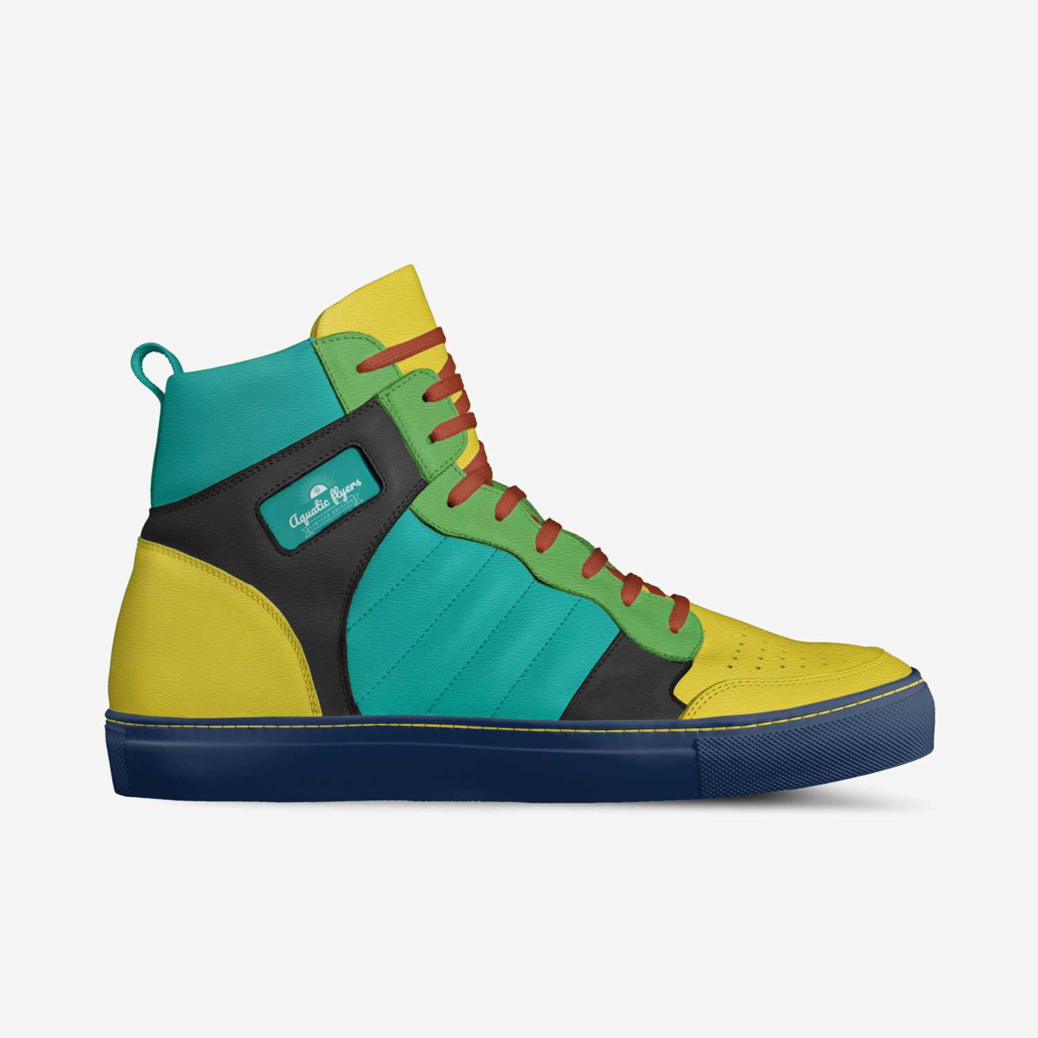 Aquatic flyers custom made in Italy shoes by Jaida Thompson | Side view