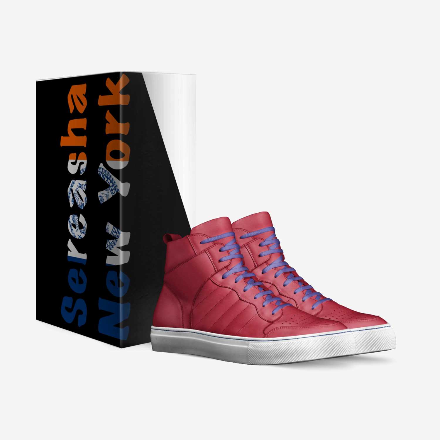 Red Asha  custom made in Italy shoes by Tevin Jones | Box view