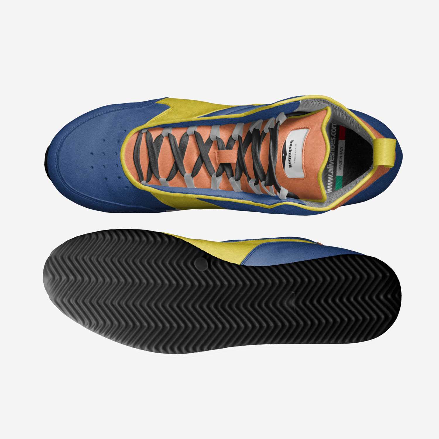 basketball custom made in Italy shoes by Jaden Hope Miner | Top view