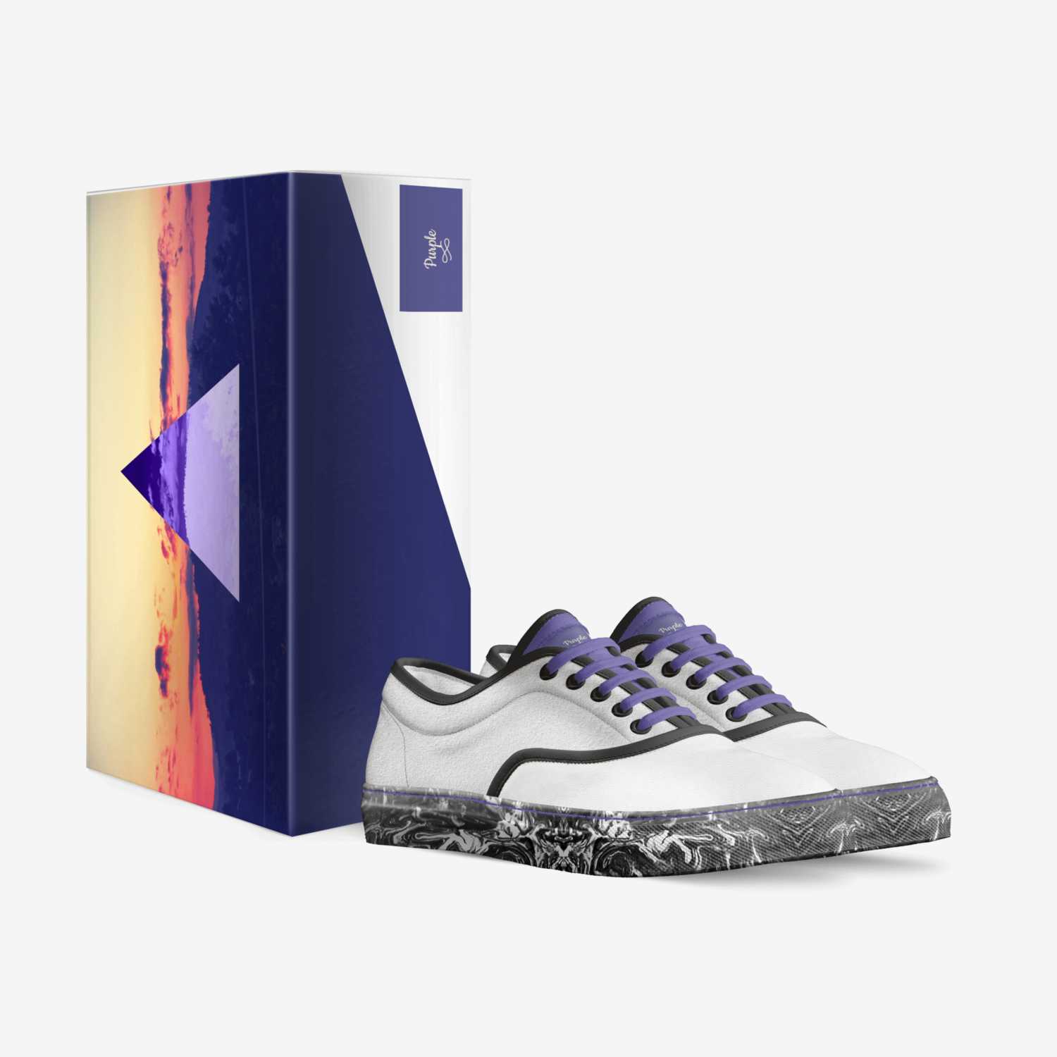 Purple custom made in Italy shoes by Brenae Edwards | Box view