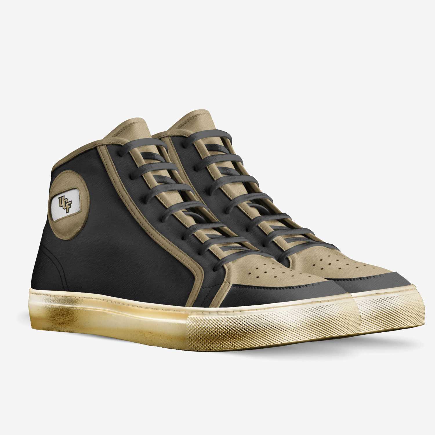 Ucf custom made in Italy shoes by Kaleb Aymond | Double view