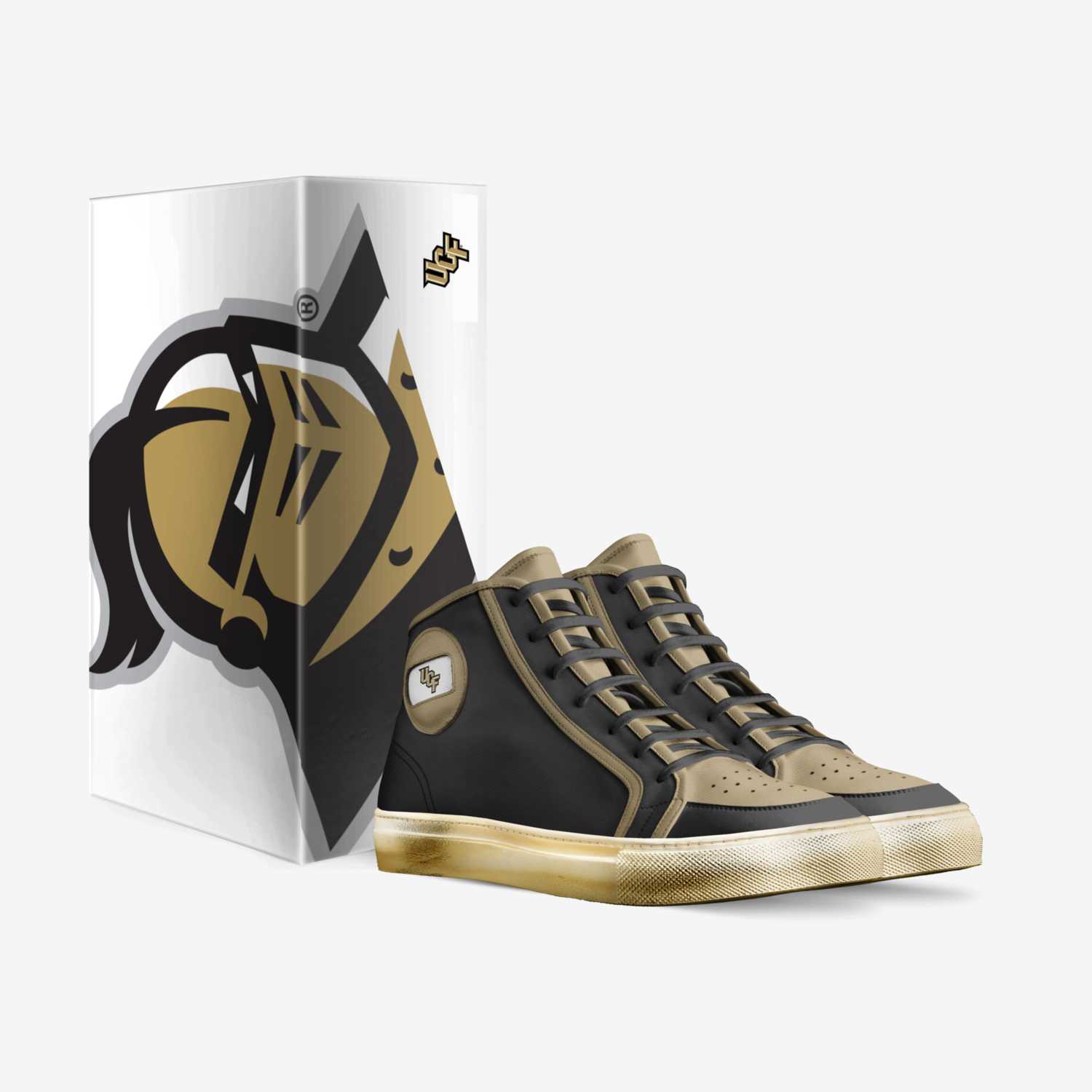 Ucf custom made in Italy shoes by Kaleb Aymond | Box view