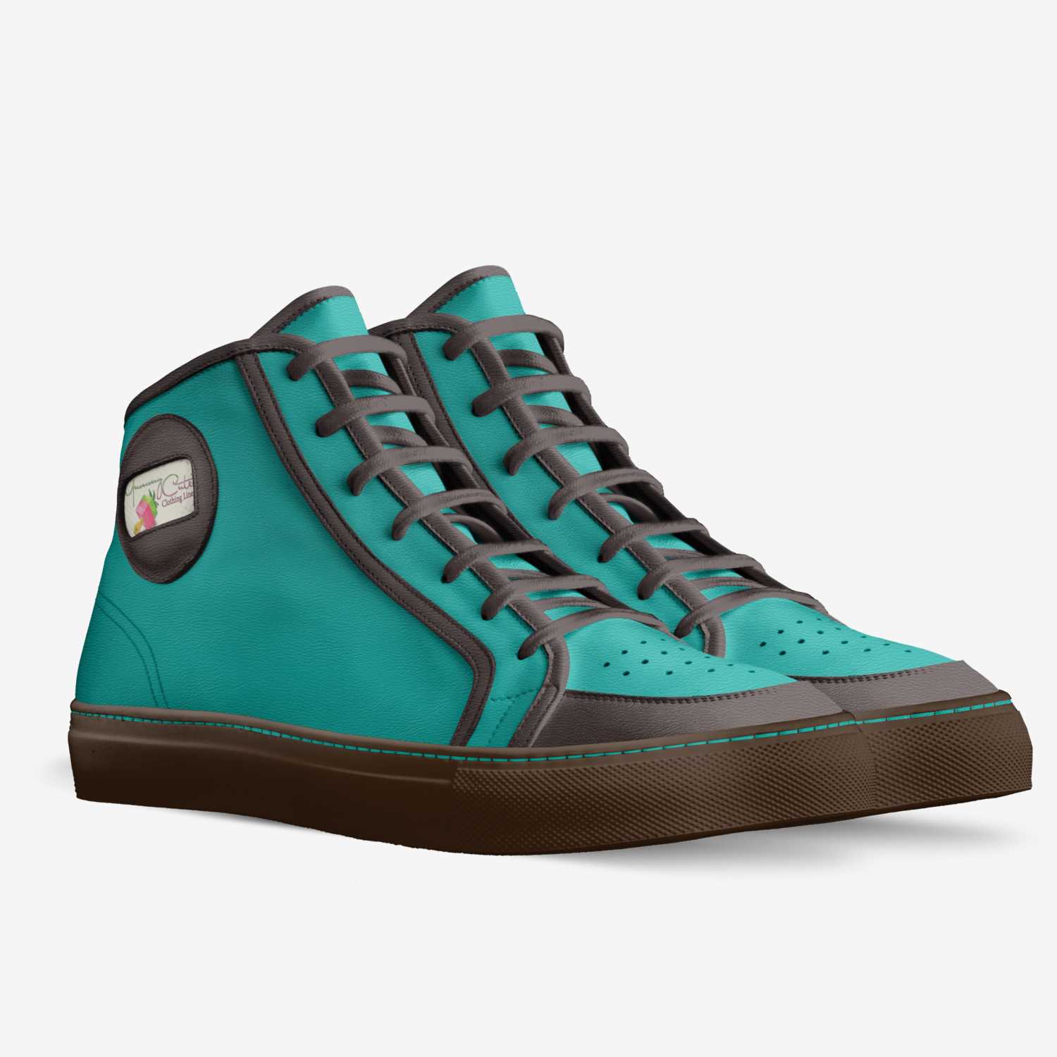 Mint Chocolate Chip custom made in Italy shoes by Yummycute Clothingline | Double view