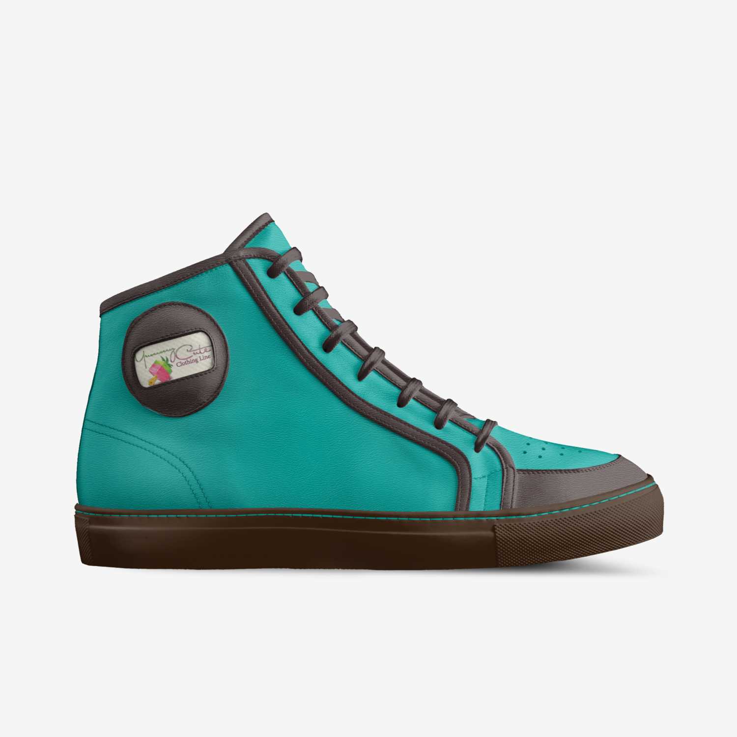 Mint Chocolate Chip custom made in Italy shoes by Yummycute Clothingline | Side view