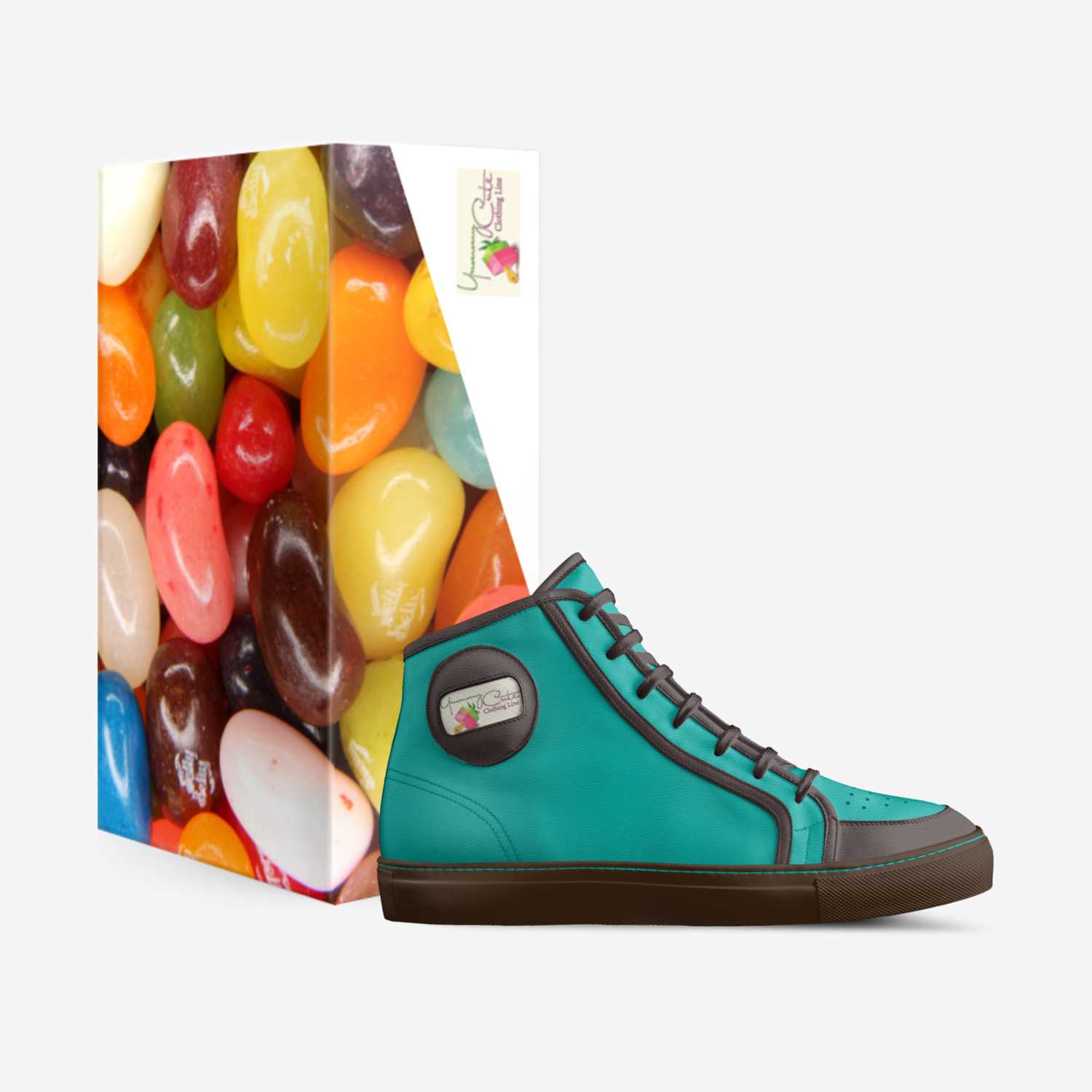 Mint Chocolate Chip custom made in Italy shoes by Yummycute Clothingline | Box view