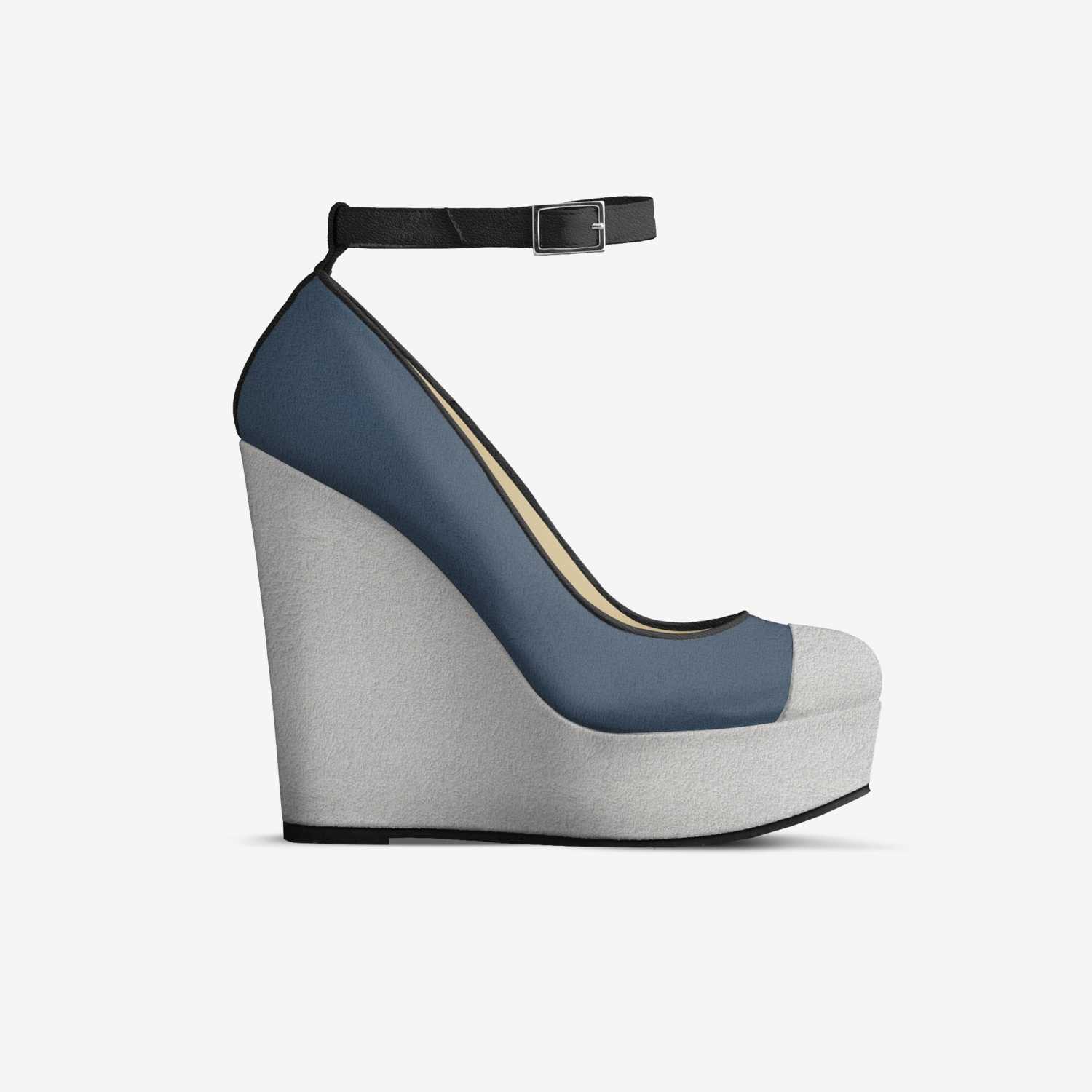 Blue&Gray custom made in Italy shoes by Aniel R Lopez Mora | Side view