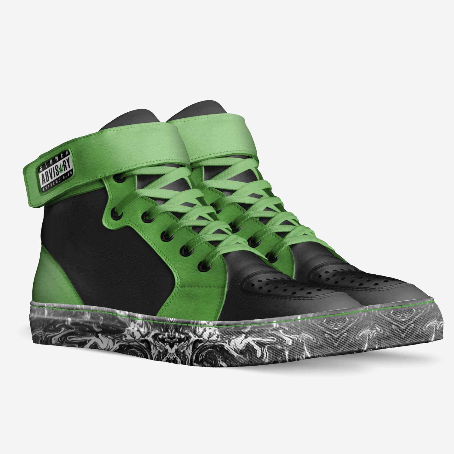 Smoke weed custom made in Italy shoes by Amanda R. Robertson | Double view