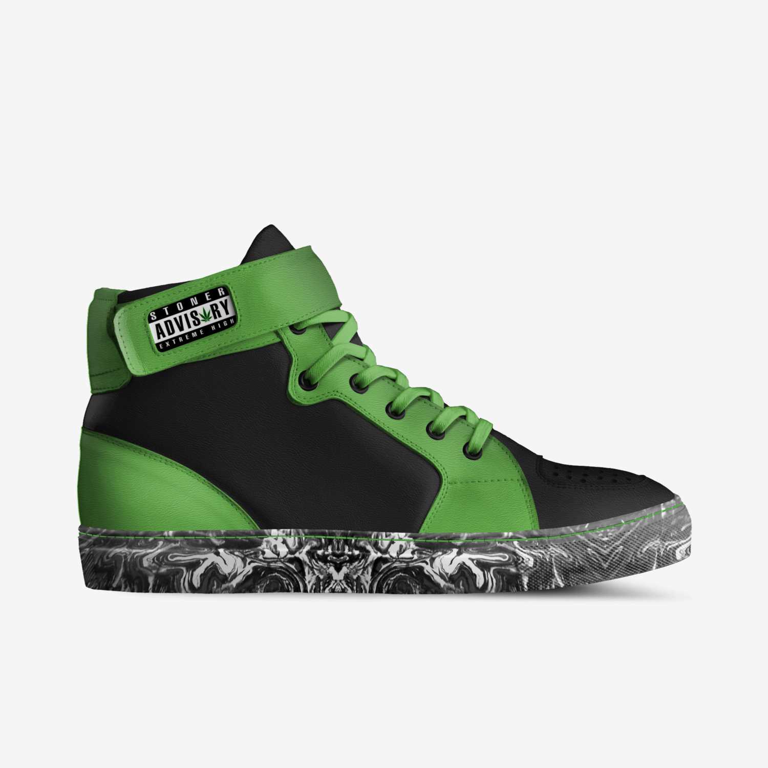 Smoke weed custom made in Italy shoes by Amanda R. Robertson | Side view