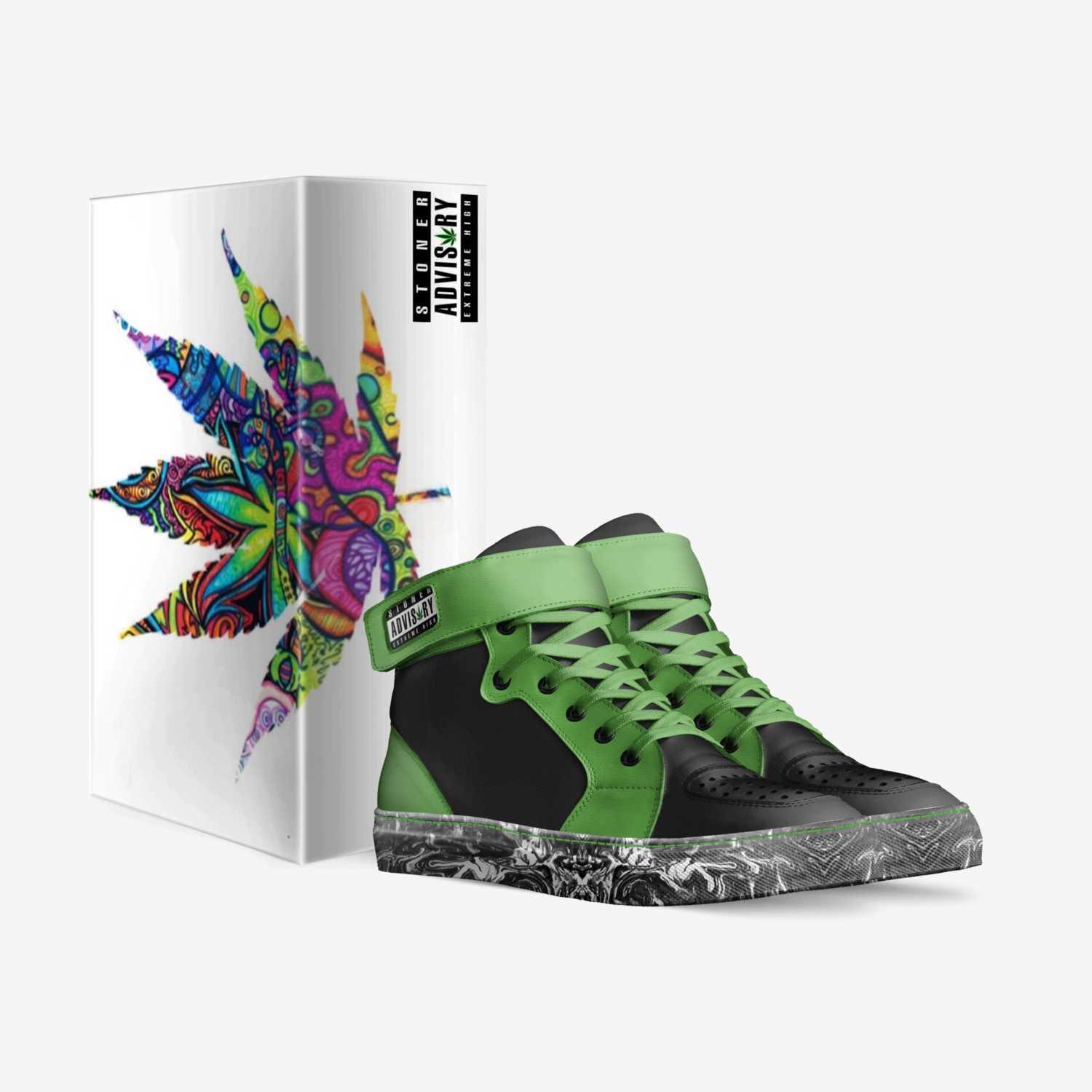 Smoke weed custom made in Italy shoes by Amanda R. Robertson | Box view