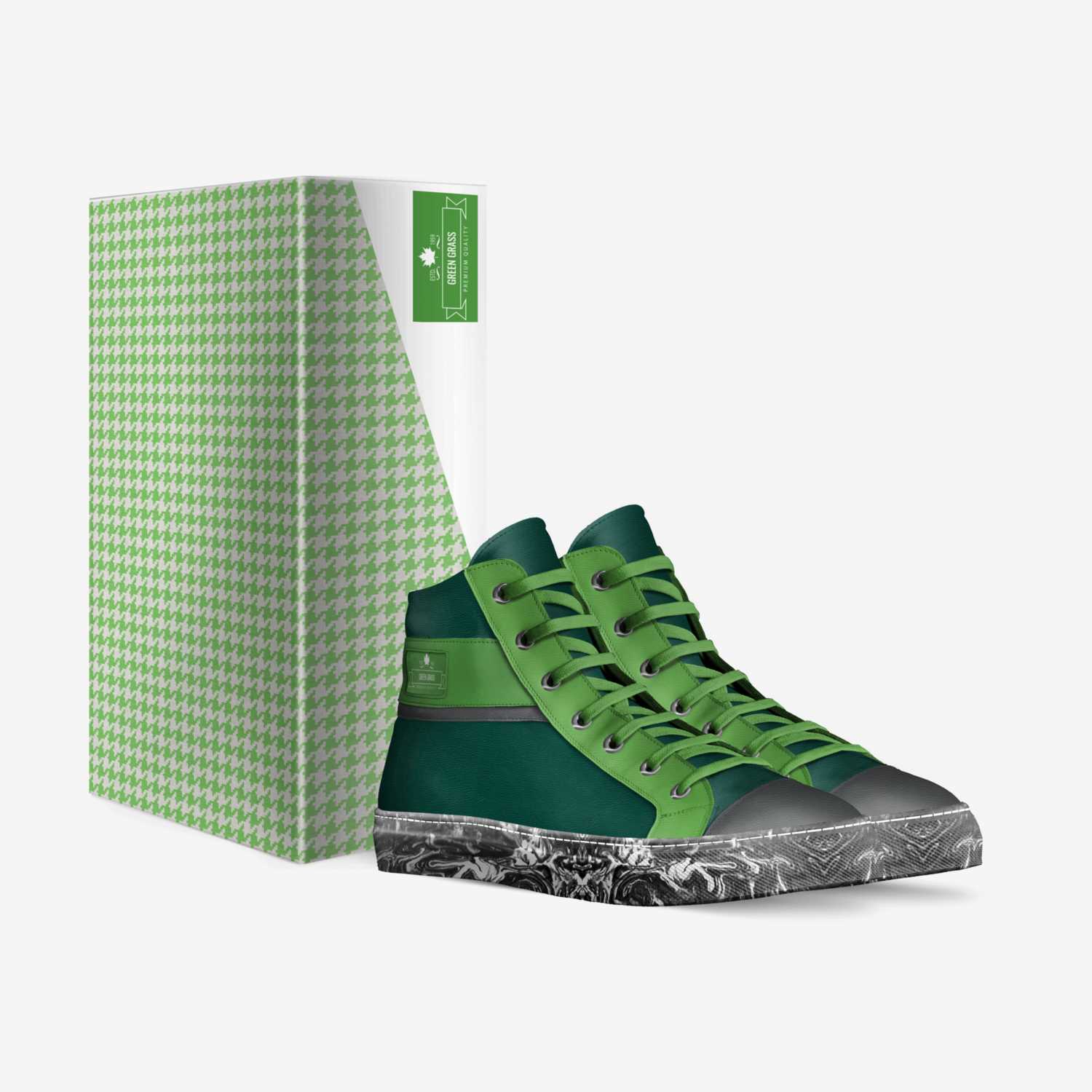 green grass custom made in Italy shoes by Brody Jones | Box view